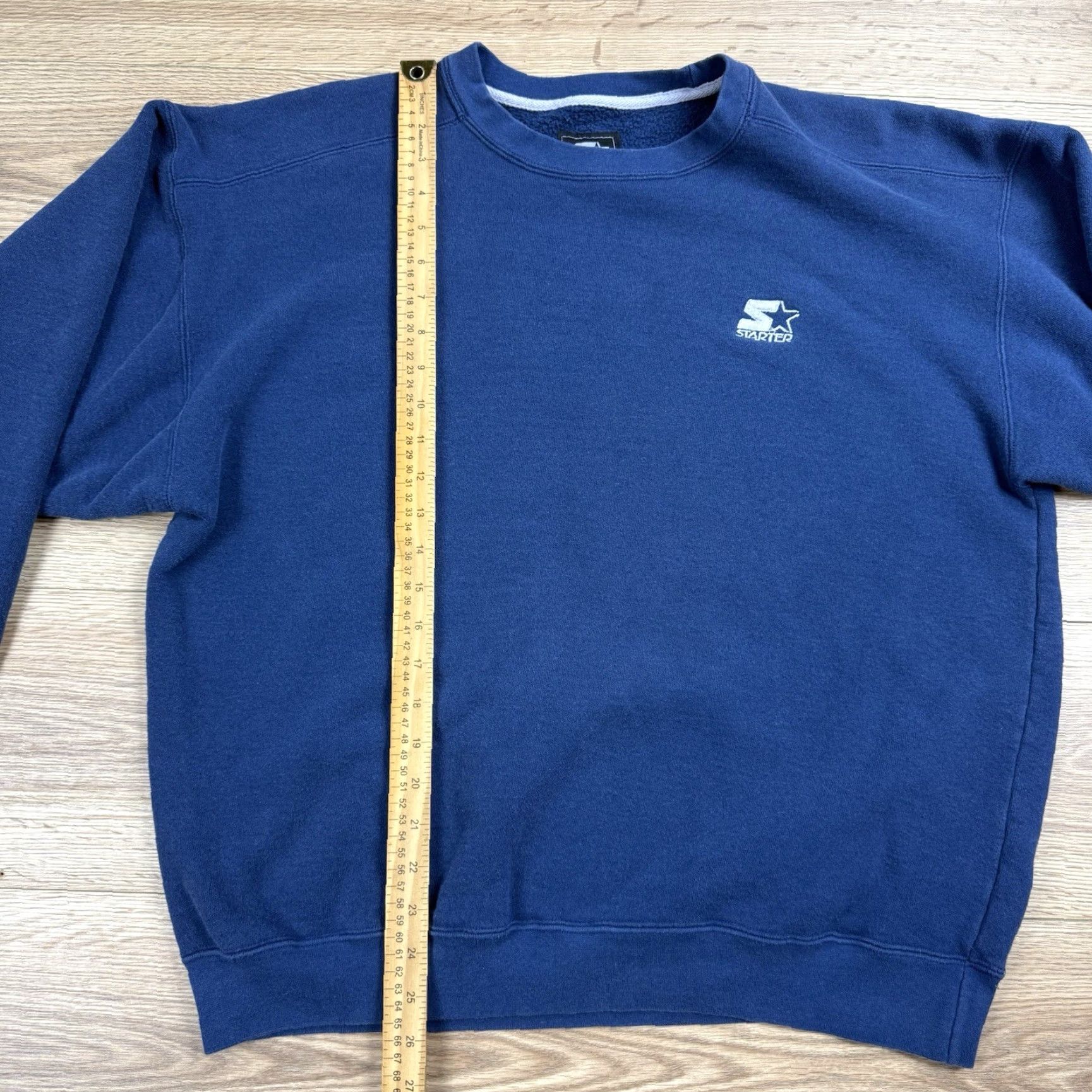 Vintage VINTAGE Starter 90s Embroidered Crewneck Sweatshirt - XL Men Blue Cotton Blend Pullover, Logo, Lightweight, Regular Fit, Made In USA Size US XL / EU 56 / 4 - 4 Thumbnail