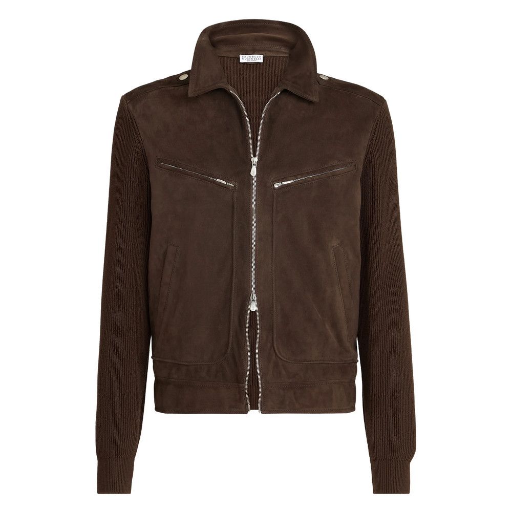 Brunello Cucinelli Brunello Cucinelli BROWN Jackets - Leather Jackets Size US S / EU 44-46 / 1 - 1 Thumbnail