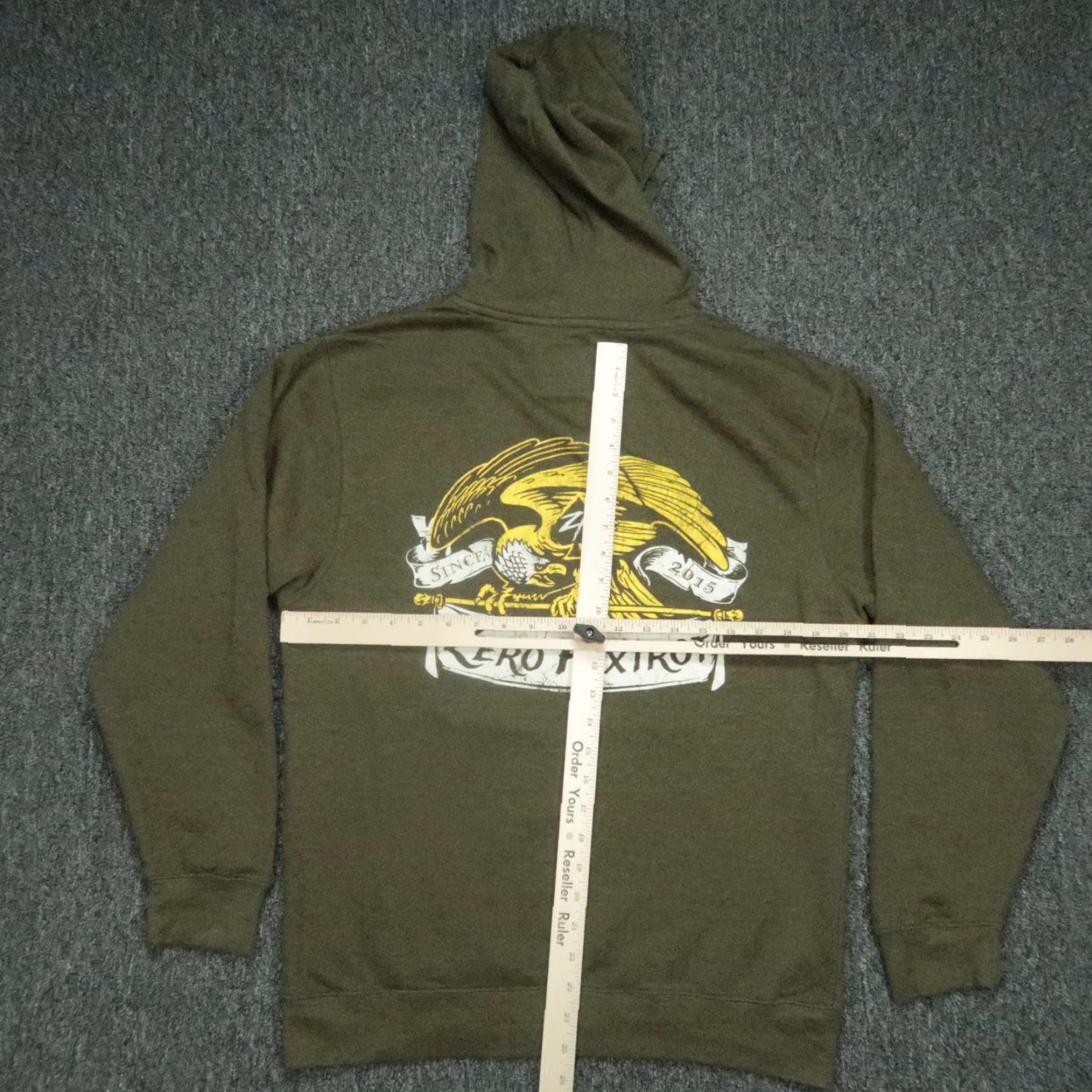 Vintage Zero Foxtrot Hoodie Men Medium Green Performance Pullover All Seasons Hooded Pockets Size US M / EU 48-50 / 2 - 6 Thumbnail