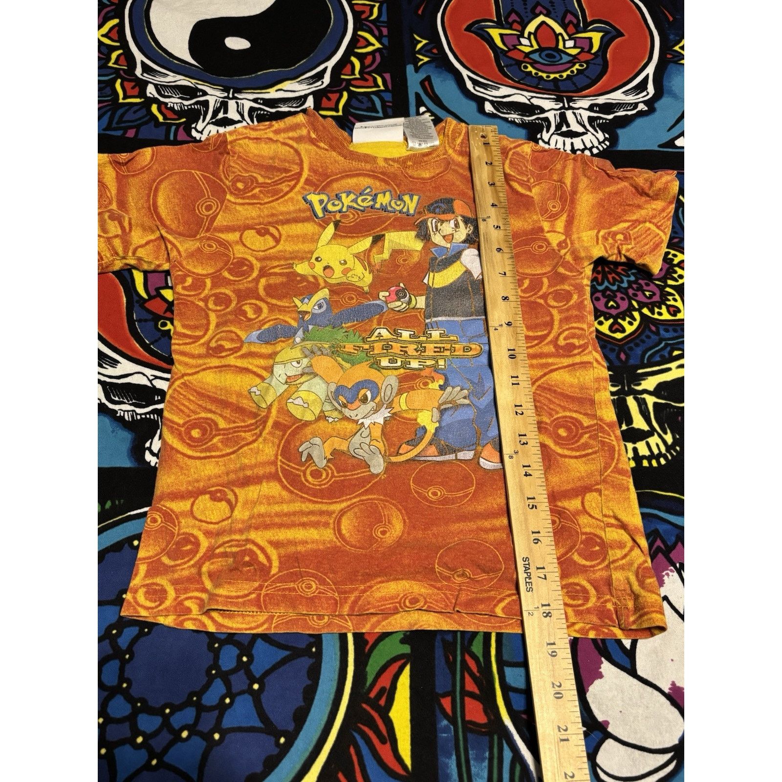 Vintage vintage pokemon orange anime t-shirt aop pokeballs Sz youth Size US S / EU 44-46 / 1 - 3 Thumbnail