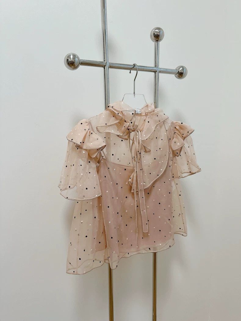 Dior Dior Ruffled mulberry silk shirt Size XXS / US 00 / IT 34 - 2 Thumbnail