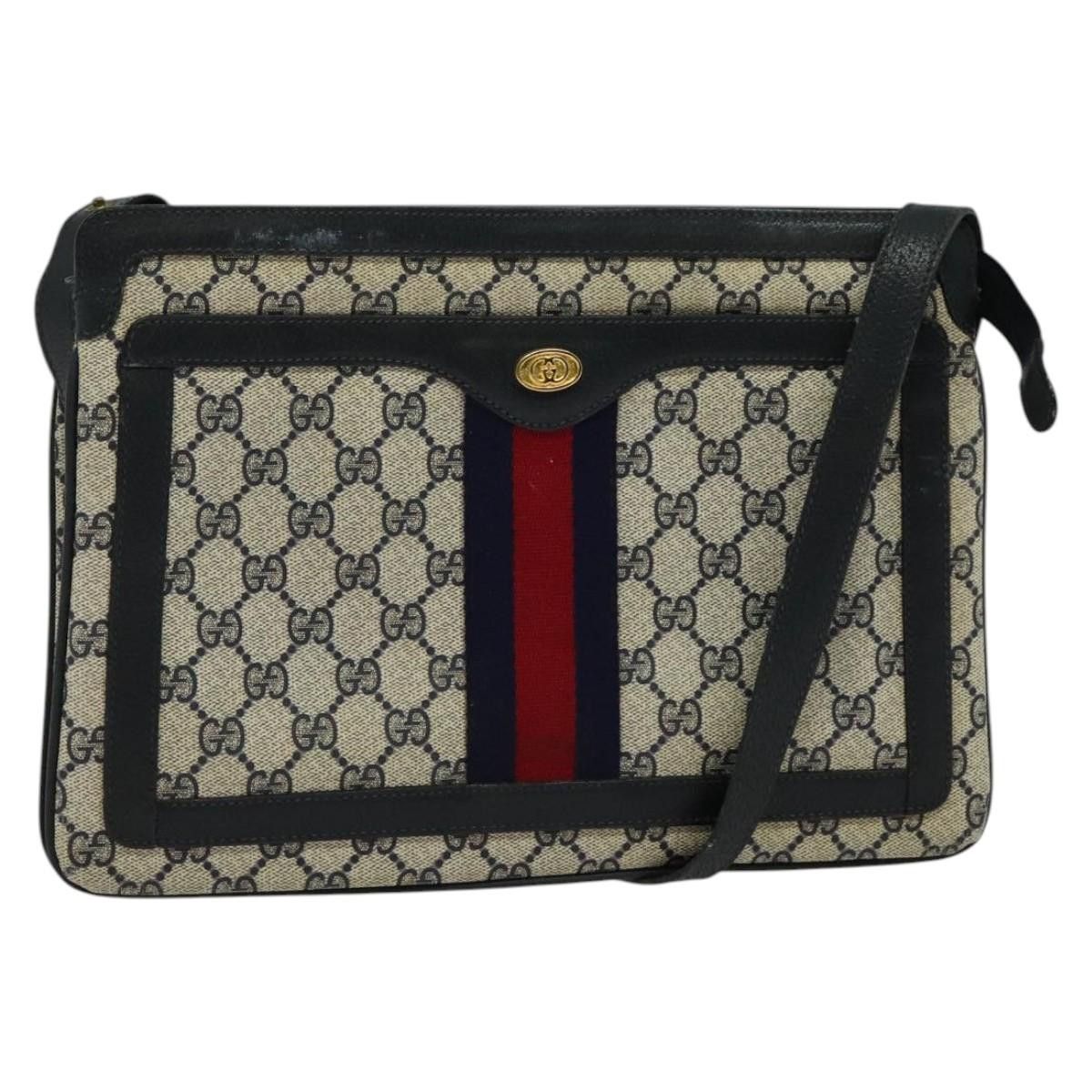 Gucci GUCCI GG Supreme Sherry Line Shoulder Bag Pvc Navy Gold 41 Size ONE SIZE - 1 Thumbnail