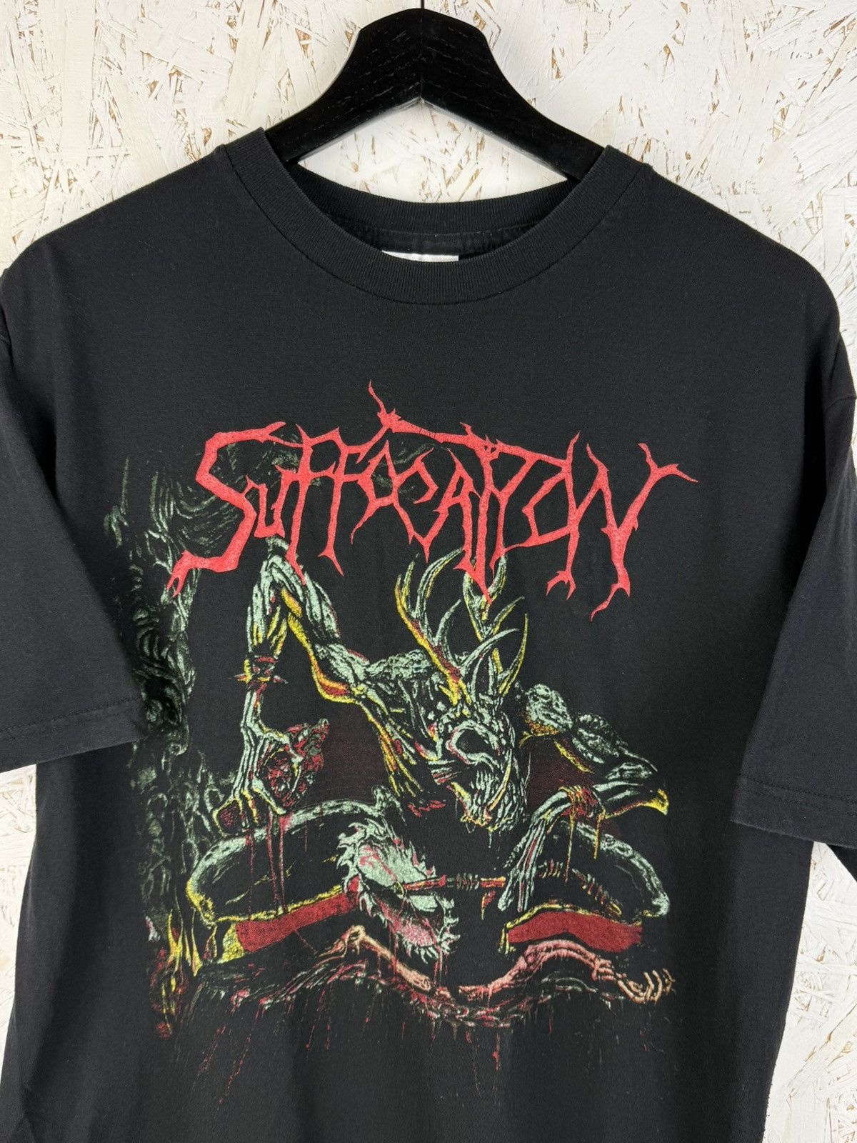Vintage Vintage Suffocation Human Waste Death Metal Band T-Shirt Size US L / EU 52-54 / 3 - 2 Thumbnail