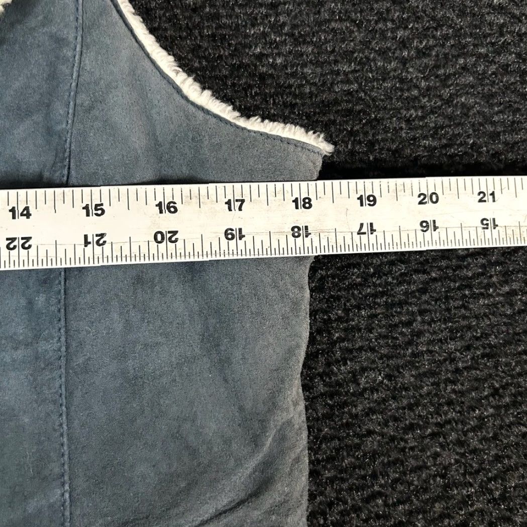 Vintage NEW FRONTIER Vest Biker Sherpa Gray M Womens Toggle Closure Suede Frontiersman Y2K Vintage-inspired Size M / US 6-8 / IT 42-44 - 4 Thumbnail