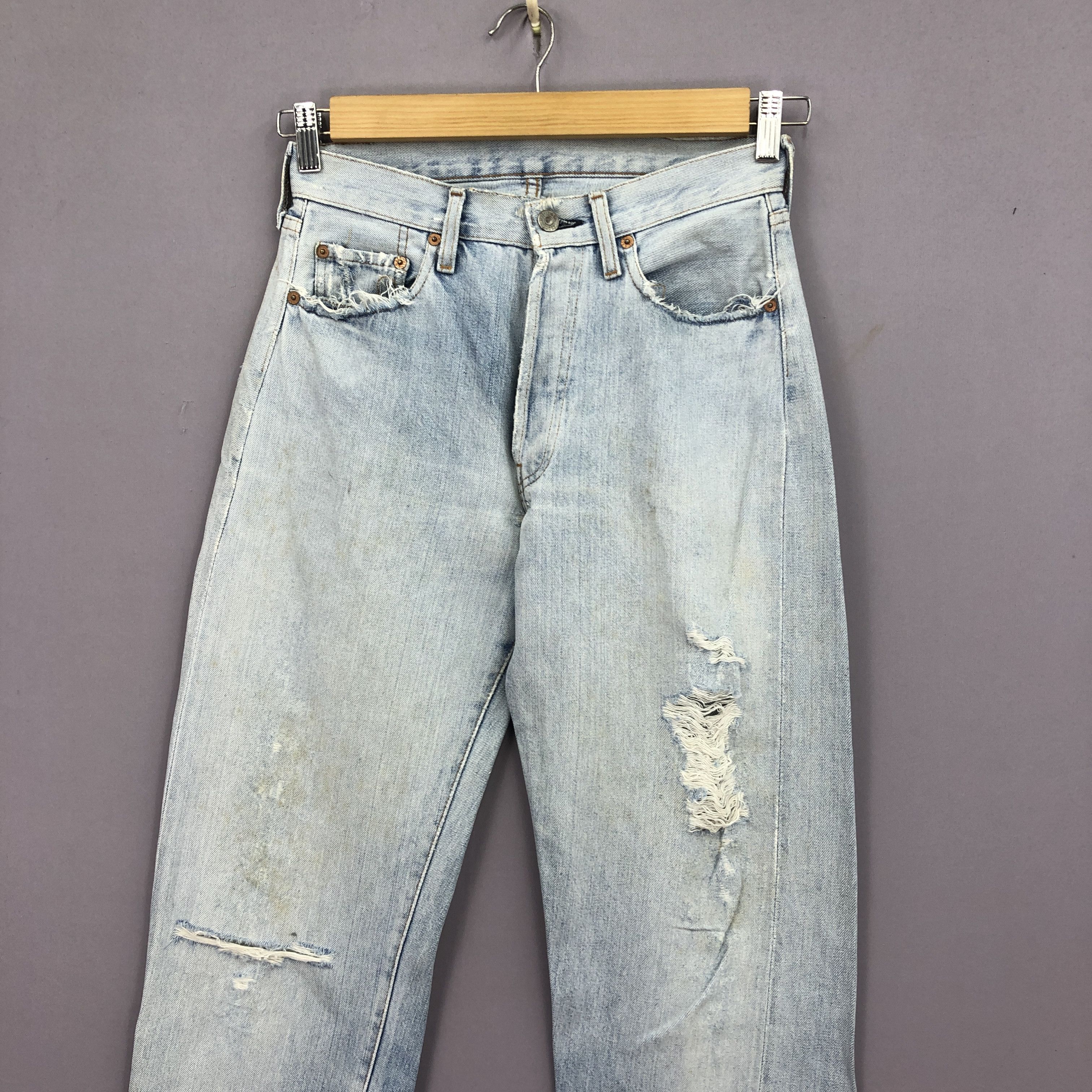 Levi's Vintage 90s Levis 501 Selvedge Jeans Levi's Sunfaded Denim Size 26" / US 2 / IT 38 - 3 Thumbnail