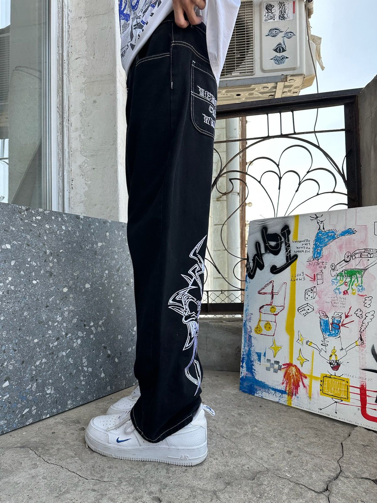Other Skull Tribal Jeans baggy jnco style vintage skate fit Size US 32 / EU 48 - 16 Thumbnail