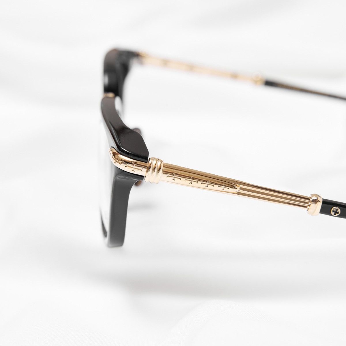Chrome Hearts CHROME HEARTS TITANASLUVR BLACK/ GOLD PLATED GLASSES Size ONE SIZE - 4 Thumbnail