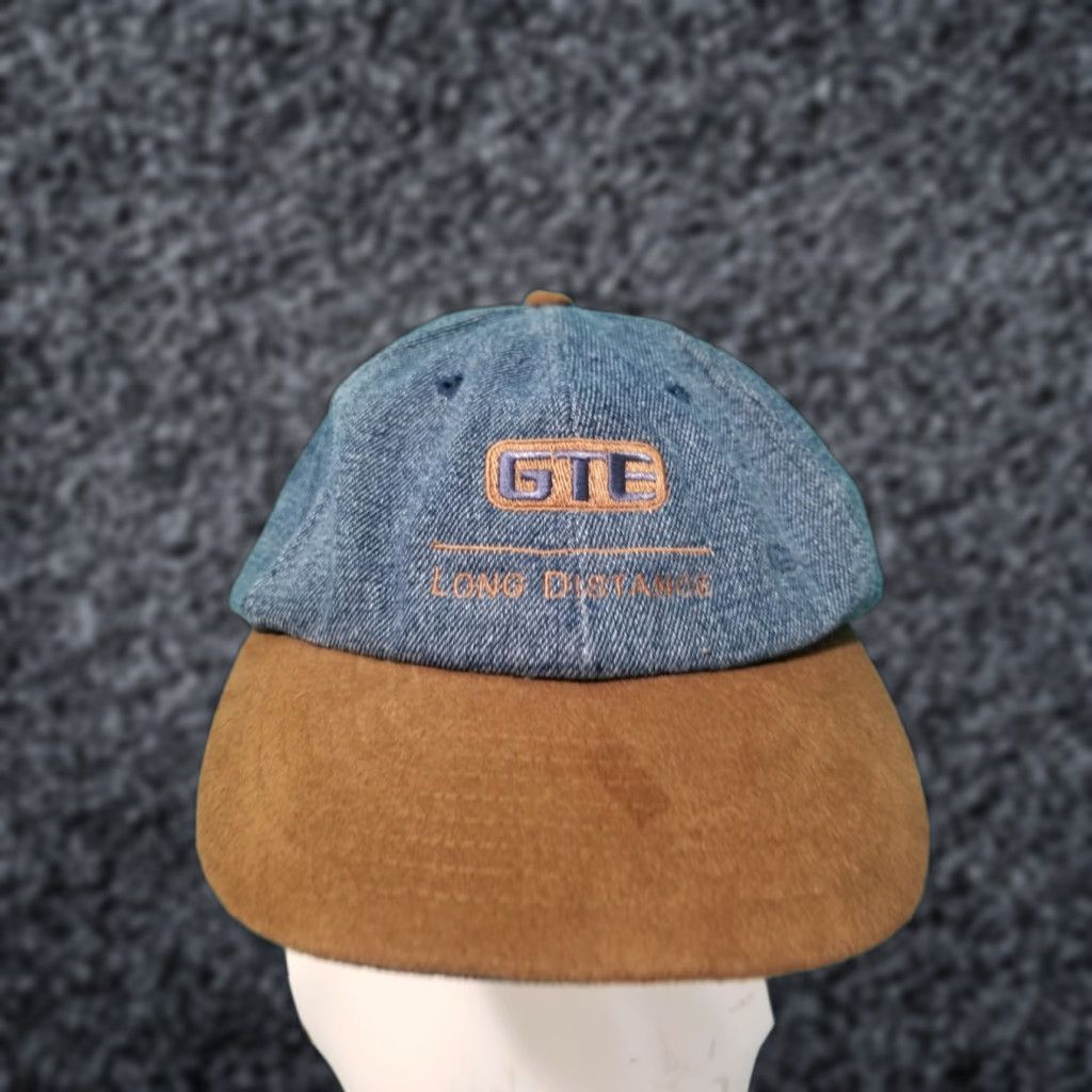 Denime VINTAGE 90s GTE Long Distance Telephone Company Embroidered Denim Cap Hat Size ONE SIZE - 1 Thumbnail