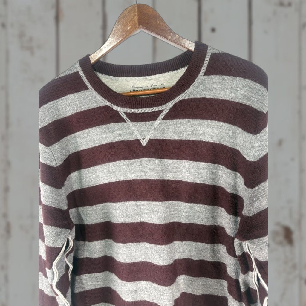 Aeropostale Aeropostale Sweater Shirt Men L Striped Lined Crew Neck Long Sleeve 90s Classic Pullover Burgundy/Gray Size L Size US L / EU 52-54 / 3 - 1 Thumbnail