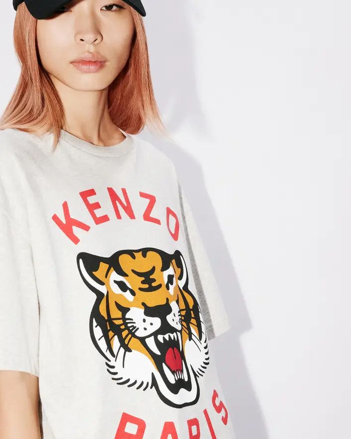 Kenzo o1s22i1n0125 Lucky Tiger Crewneck T-Shirt in White Size S / US 4 / IT 40 - 5 Thumbnail