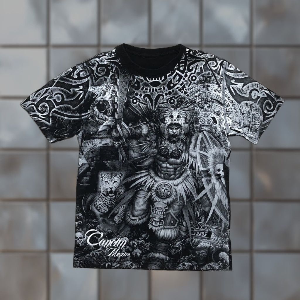 Vintage VINTAGE Aztec Warrior Cozumel Mexico All Over Print T-Shirt Mens Small Size US S / EU 44-46 / 1 - 1 Thumbnail