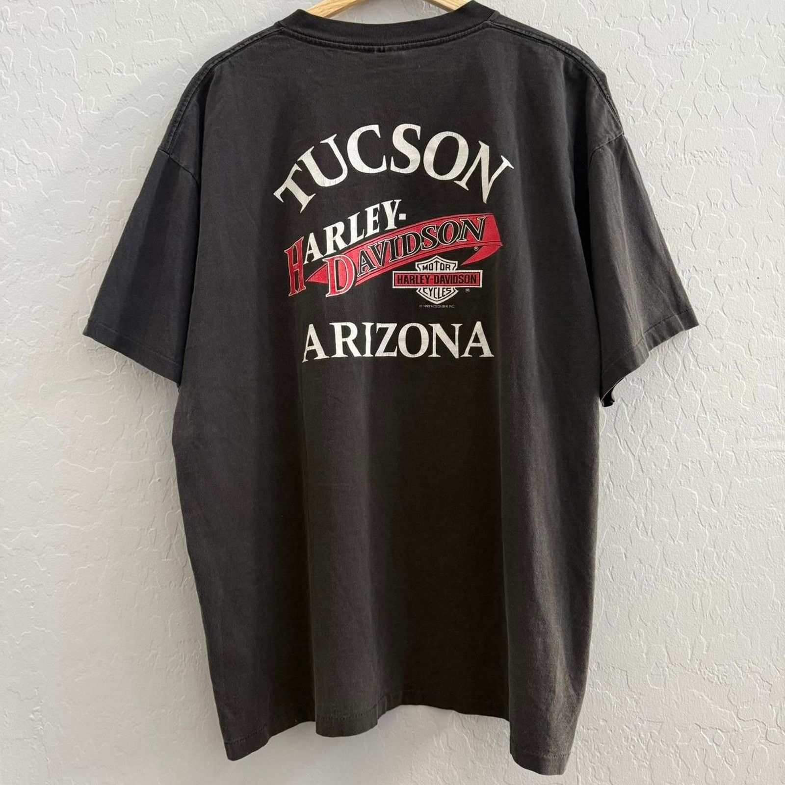 Harley Davidson Vintage 1992 harley davidson tuscon eagle t-shirt Size US XL / EU 56 / 4 - 6 Thumbnail