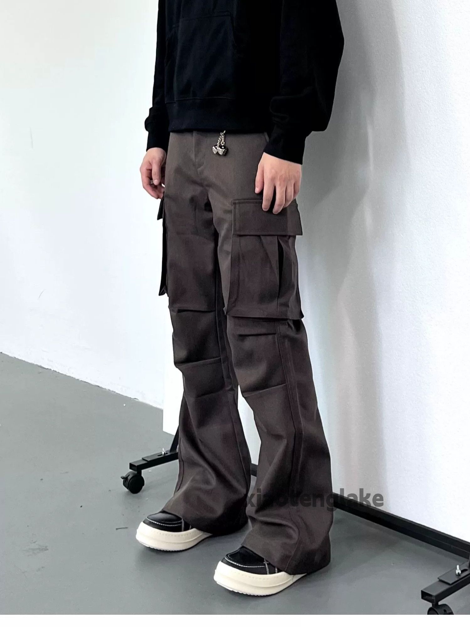 Designer × Japanese Brand × Vintage urban utility pleated punk flared cargo yuppie pants Size US 32 / EU 48 - 2 Thumbnail