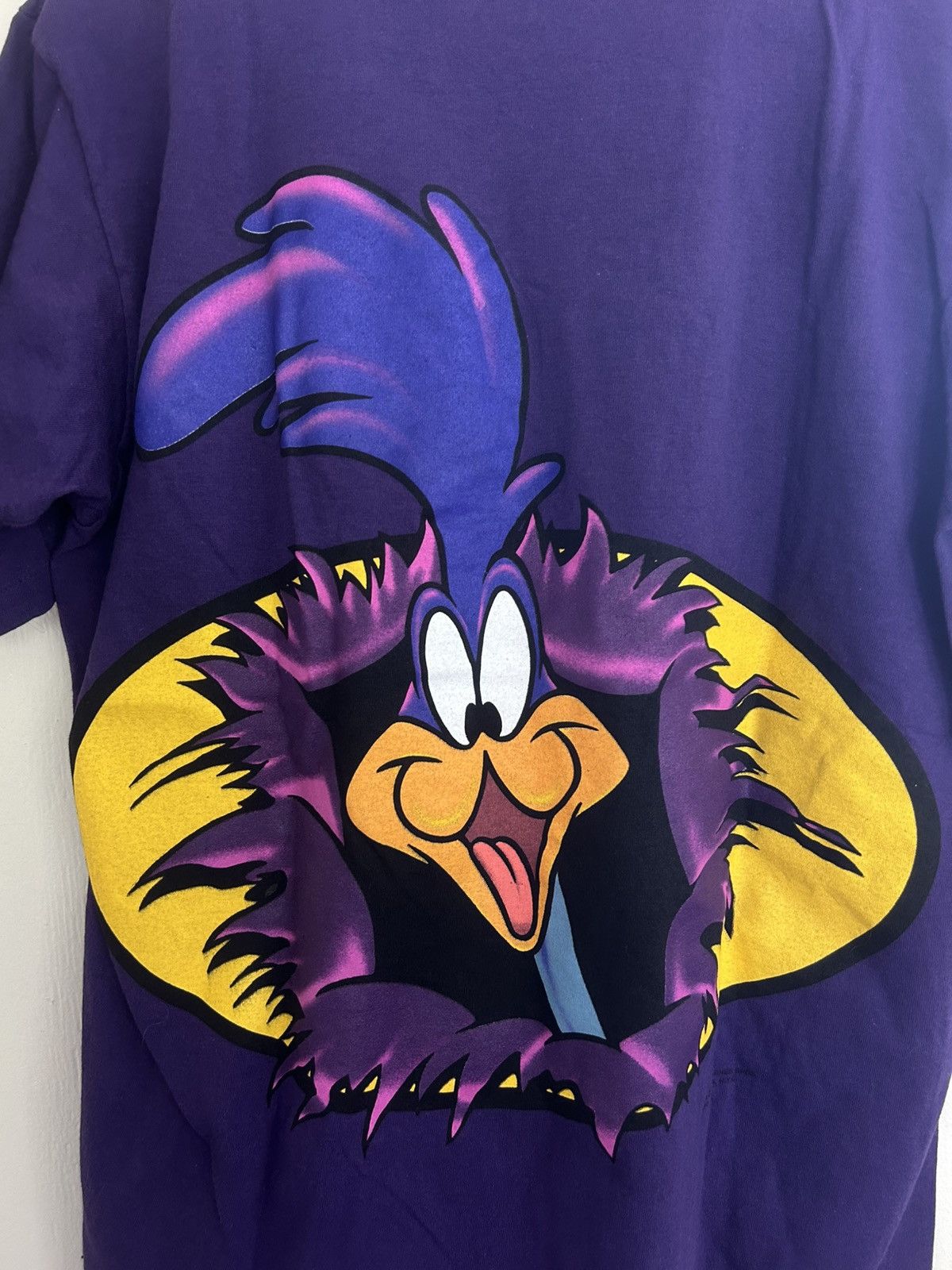 Vintage 1995 Road Runner Bust Threw Graphic Purple T-shirt Size US L / EU 52-54 / 3 - 2 Thumbnail