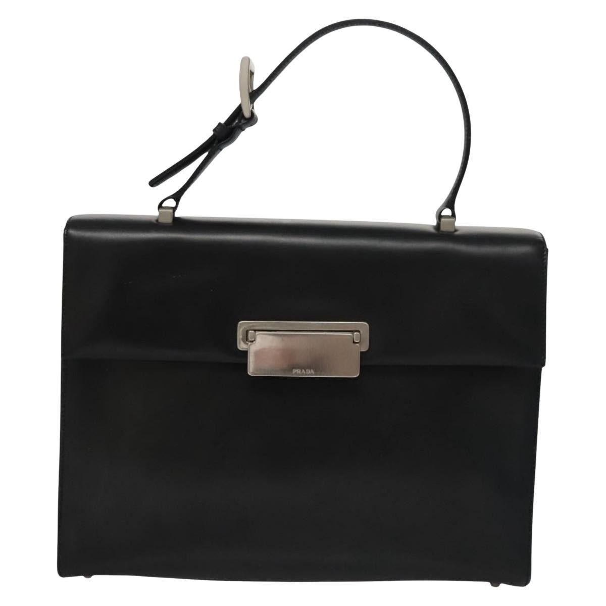 Prada Black Leather Handbag (Pre-Owned) Size ONE SIZE - 1 Thumbnail