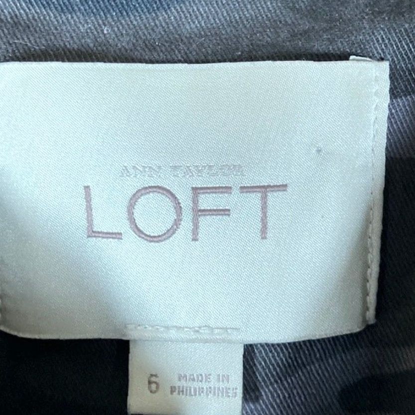 Ann Taylor VINTAGE Ann Taylor LOFT Womens Jacket Gray Camouflage Utility Button Up Stretch 6 Size M / US 6-8 / IT 42-44 - 6 Thumbnail