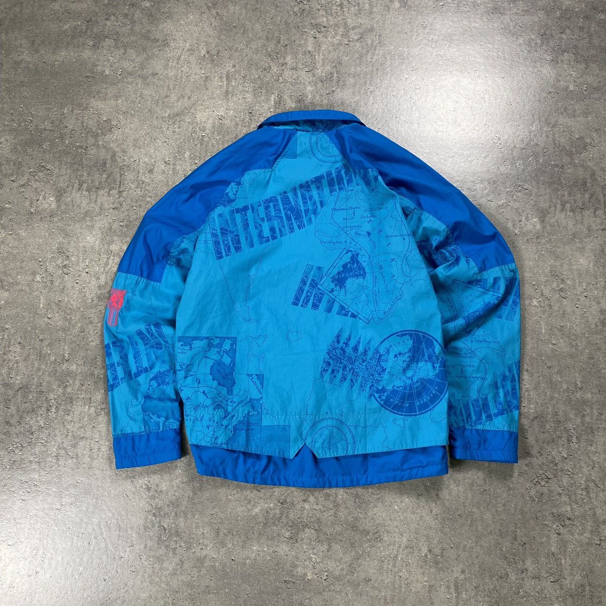 Nike × Vintage Nike International Rare Atlas World Map Light Jacket 90s Size US XL / EU 56 / 4 - 2 Thumbnail