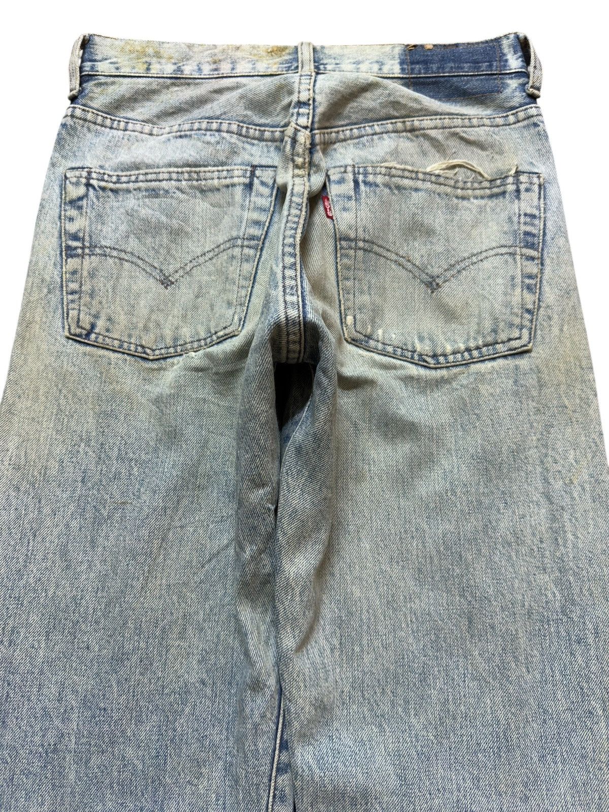 Levi's Vintage Clothing Vintage Levi’s 502 Selvedge Big E Faded Ripped Denim Size US 27 - 7 Thumbnail