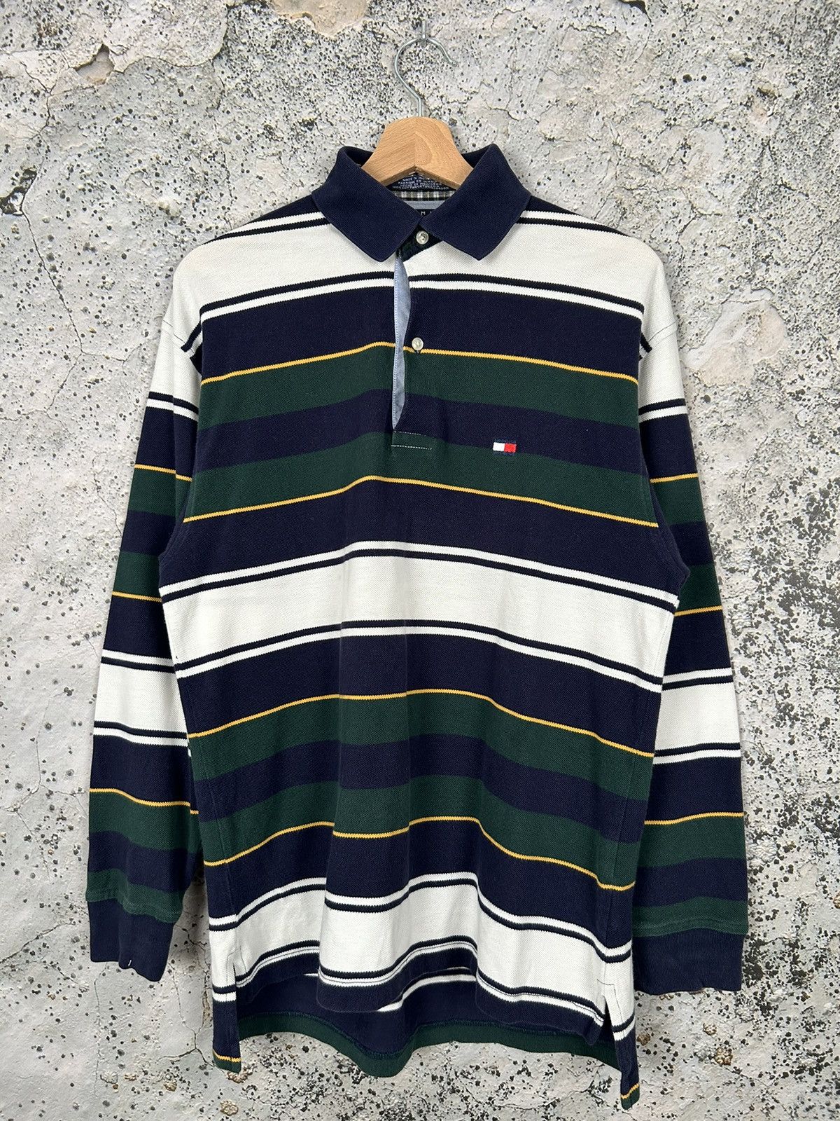 Tommy Hilfiger Vintage Tommy Hilfiger 90s Polo Striped Tee Rugby Size US S / EU 44-46 / 1 - 1 Thumbnail