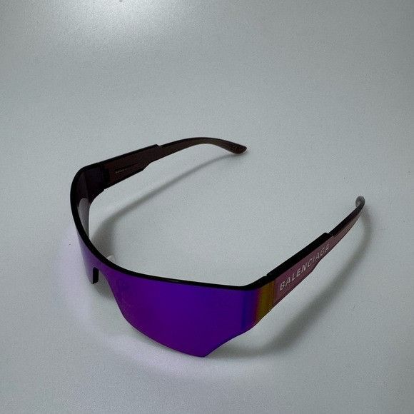 Balenciaga Balenciaga Mirrored Shield Sunglasses Blue Multi Size ONE SIZE - 5 Thumbnail
