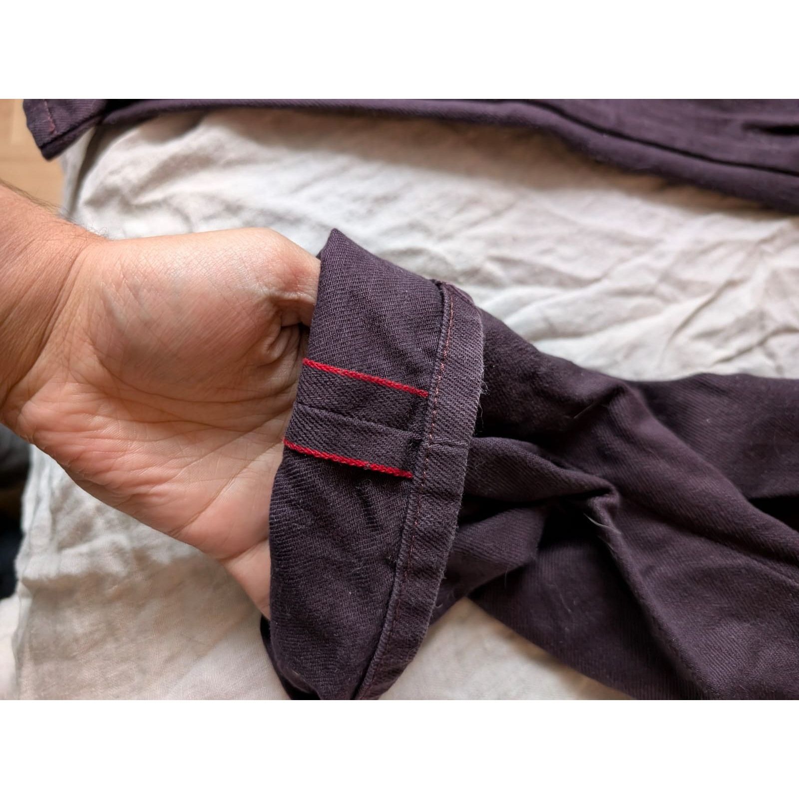 Naked & Famous Skinny Guy - Wine Selvedge Chino (30) Size US 30 / EU 46 - 3 Thumbnail