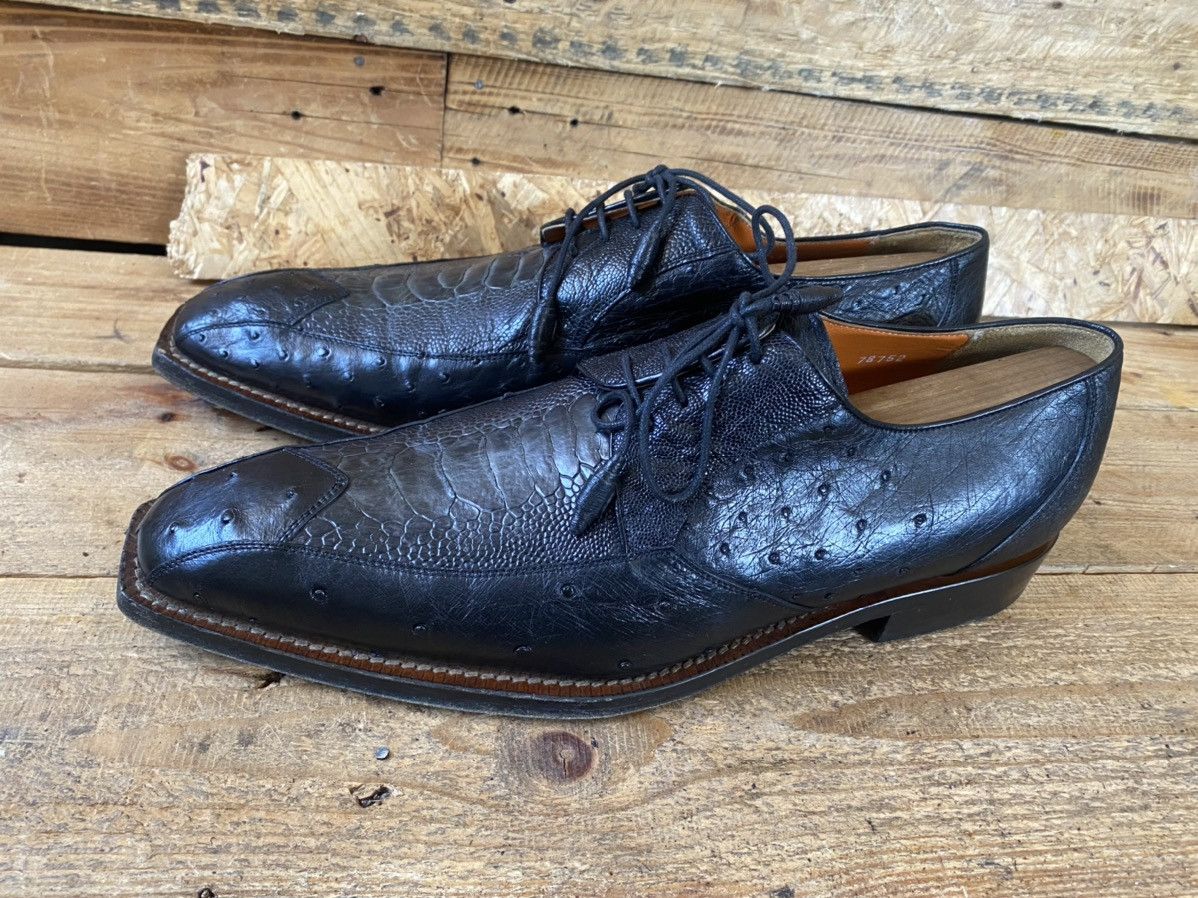 Designer × Mauri × Mezlan Mezlan lace up leather exotic ostrich skin Oxford shoeuk10.5 Size US 11 / EU 44 - 7 Thumbnail