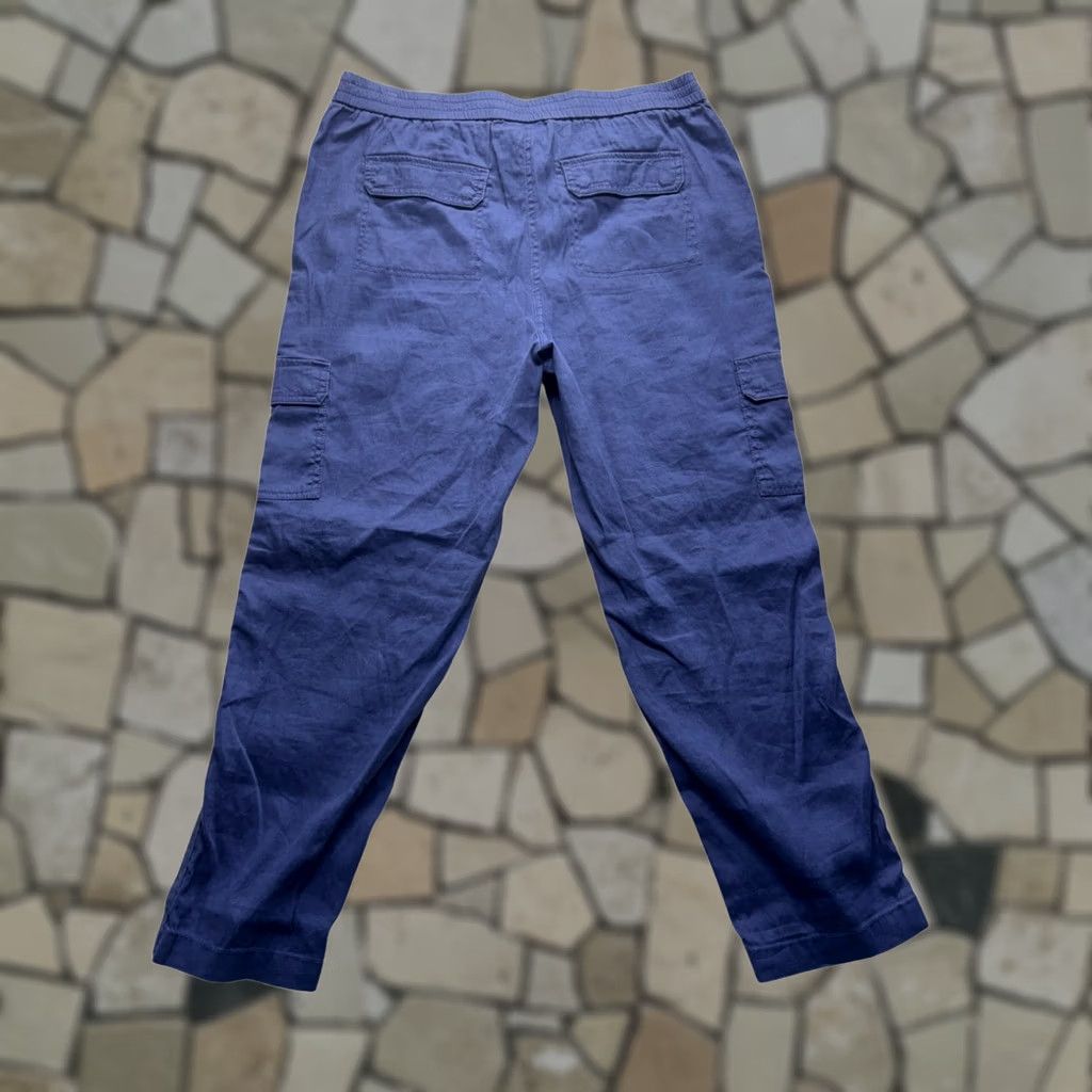 Vintage Chicos Women's Pants Cargo Crop Linen-Blend Pocket 33in Waist 2 Blue Size 26" / US 2 / IT 38 - 1 Thumbnail