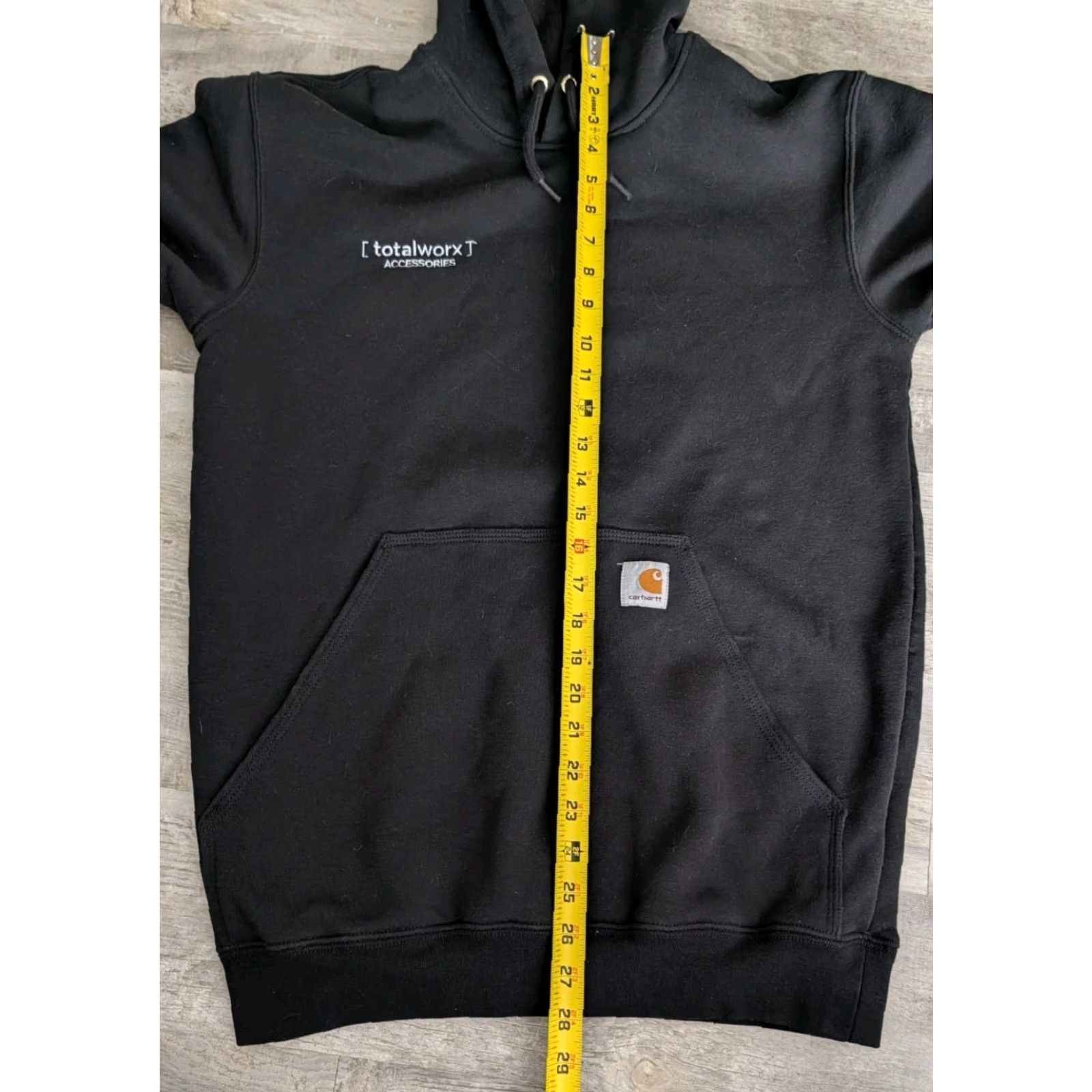 Carhartt EUC Carhartt Hoodie Mens Small Black Fleece Midweight Relaxed Pullover K121 Totalworx Size US S / EU 44-46 / 1 - 7 Thumbnail