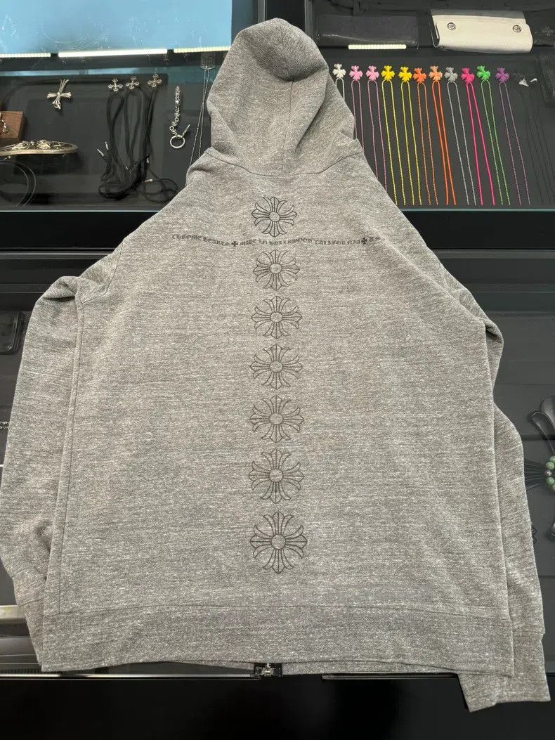 Chrome Hearts CHROME HEARTS Size XL Gray horseshoe cross zipper hoodie Size US XL / EU 56 / 4 - 2 Thumbnail