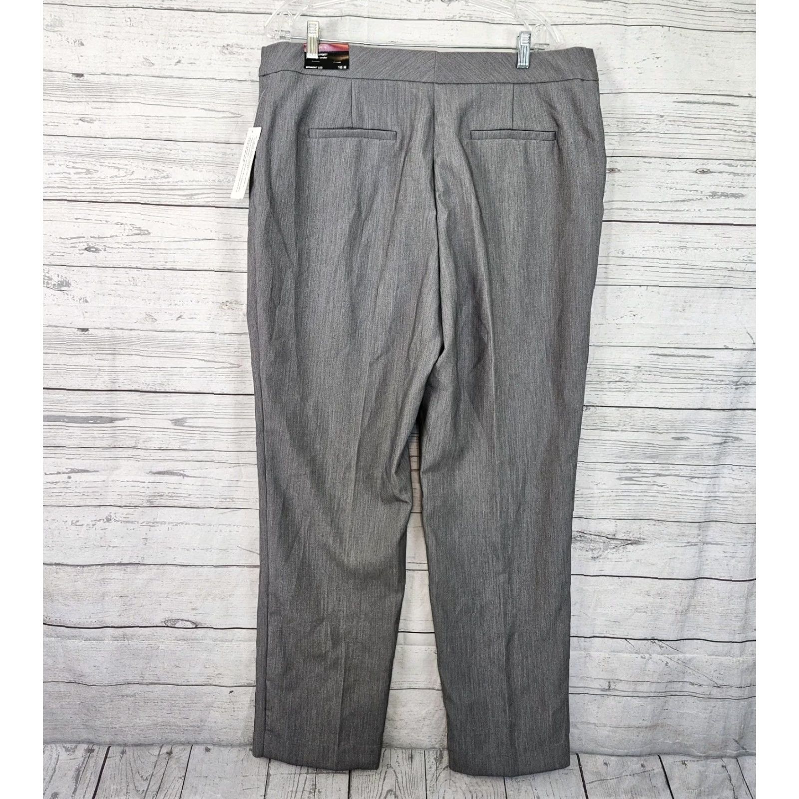Vintage Investments Womens Pants 16 Gray Straight Leg High Rise 31 Inseam Dress Pants Vintage No N/A Size 38" / US 16 / IT 52 - 3 Thumbnail