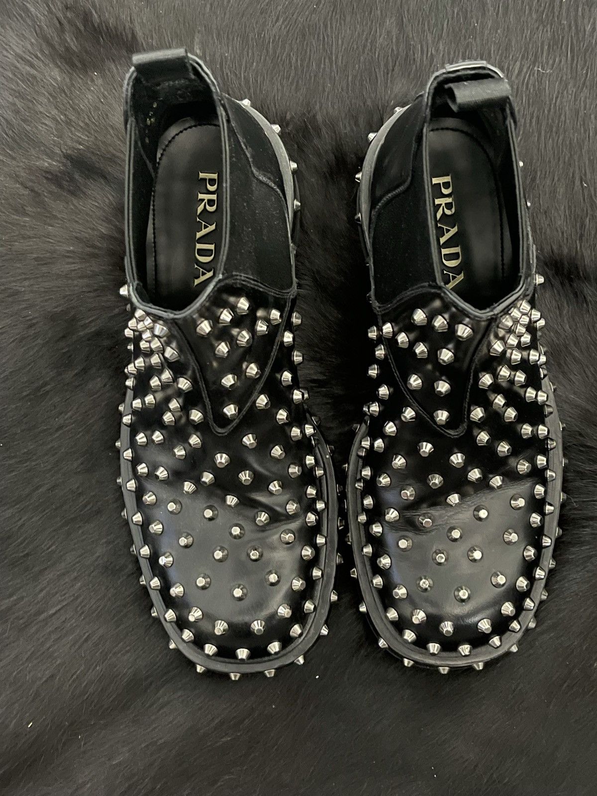MENS BLACK PRADA TRONCHETTI STUDDED CHELSEA BOOT Prada Tronchetti Studded Chelsea Boot Shoes in Black | Grailed main image 4