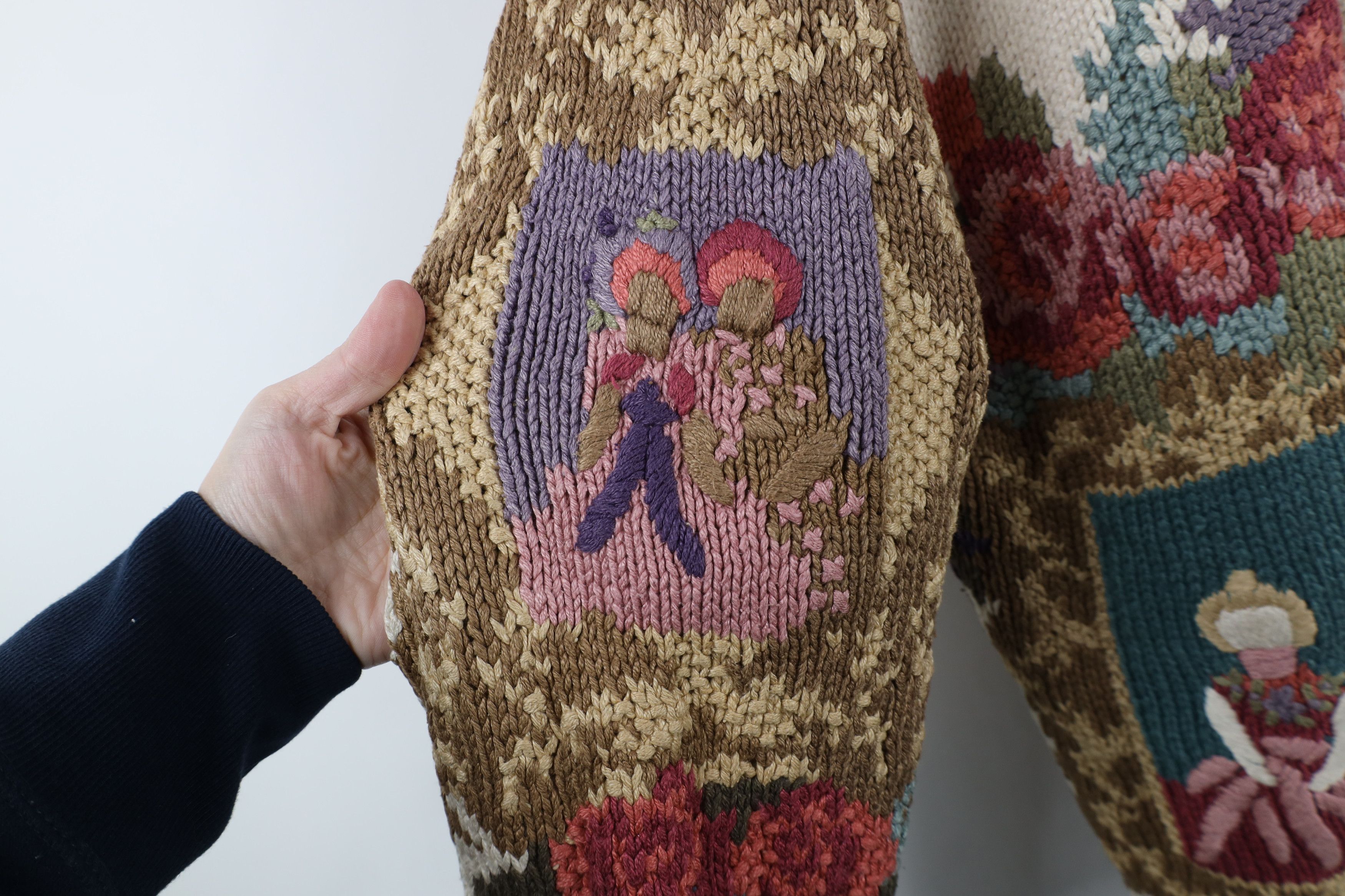 Vintage Vintage 90s Victorian Blend Flower Knit Cardigan Sweater Size M / US 6-8 / IT 42-44 - 6 Thumbnail