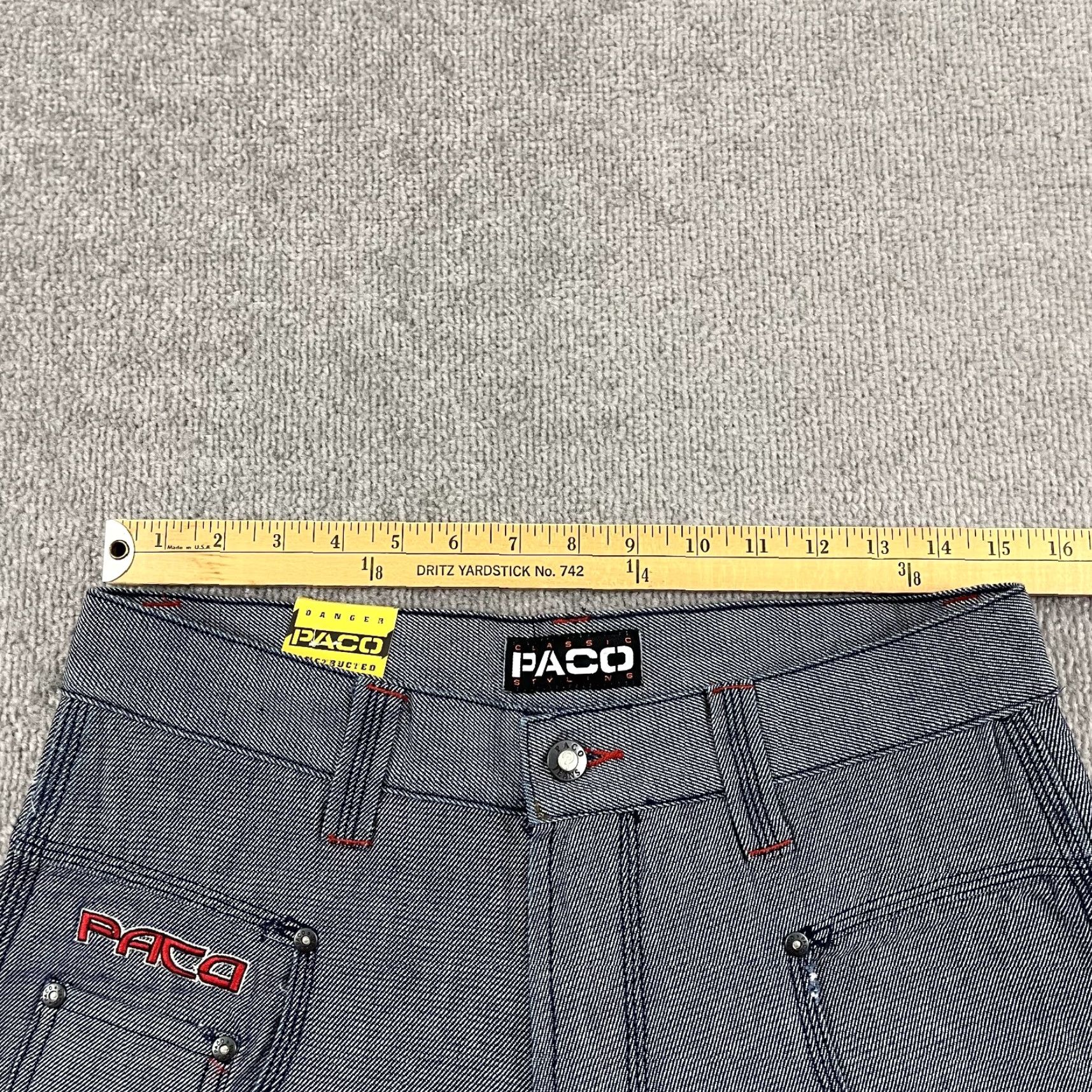 Vintage Vintage PACO Jeans Mens Wide-Leg Denim Pants 30x32 Y2K Embroidered Dragon Tiger Retro Size US 30 / EU 46 - 5 Thumbnail