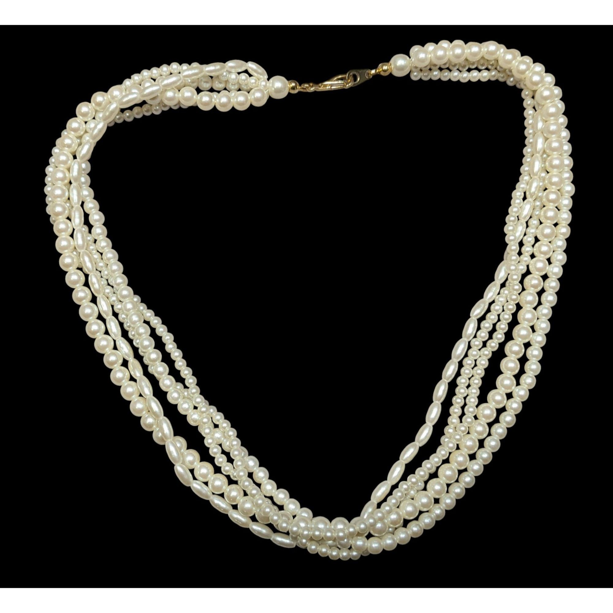 Other Vintage Multilayer Cream Faux Pearl Necklace Size ONE SIZE - 1 Thumbnail