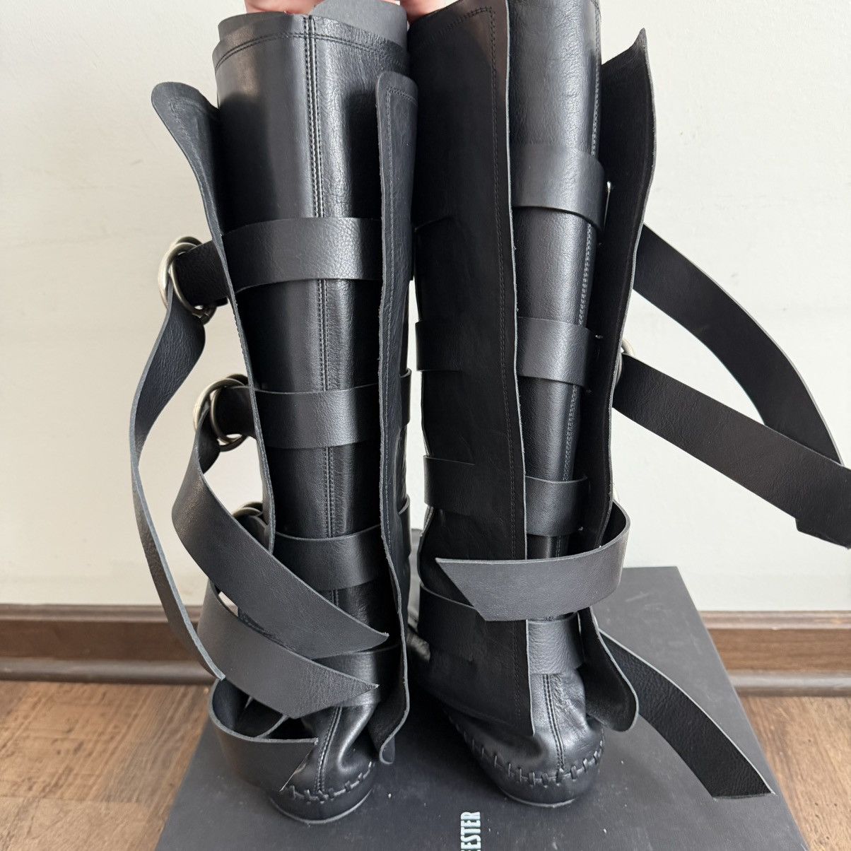 Ann Demeulemeester Ann Demeulemeester SS25 Black Silver Soft Boots Size US 11 / EU 44 - 4 Thumbnail