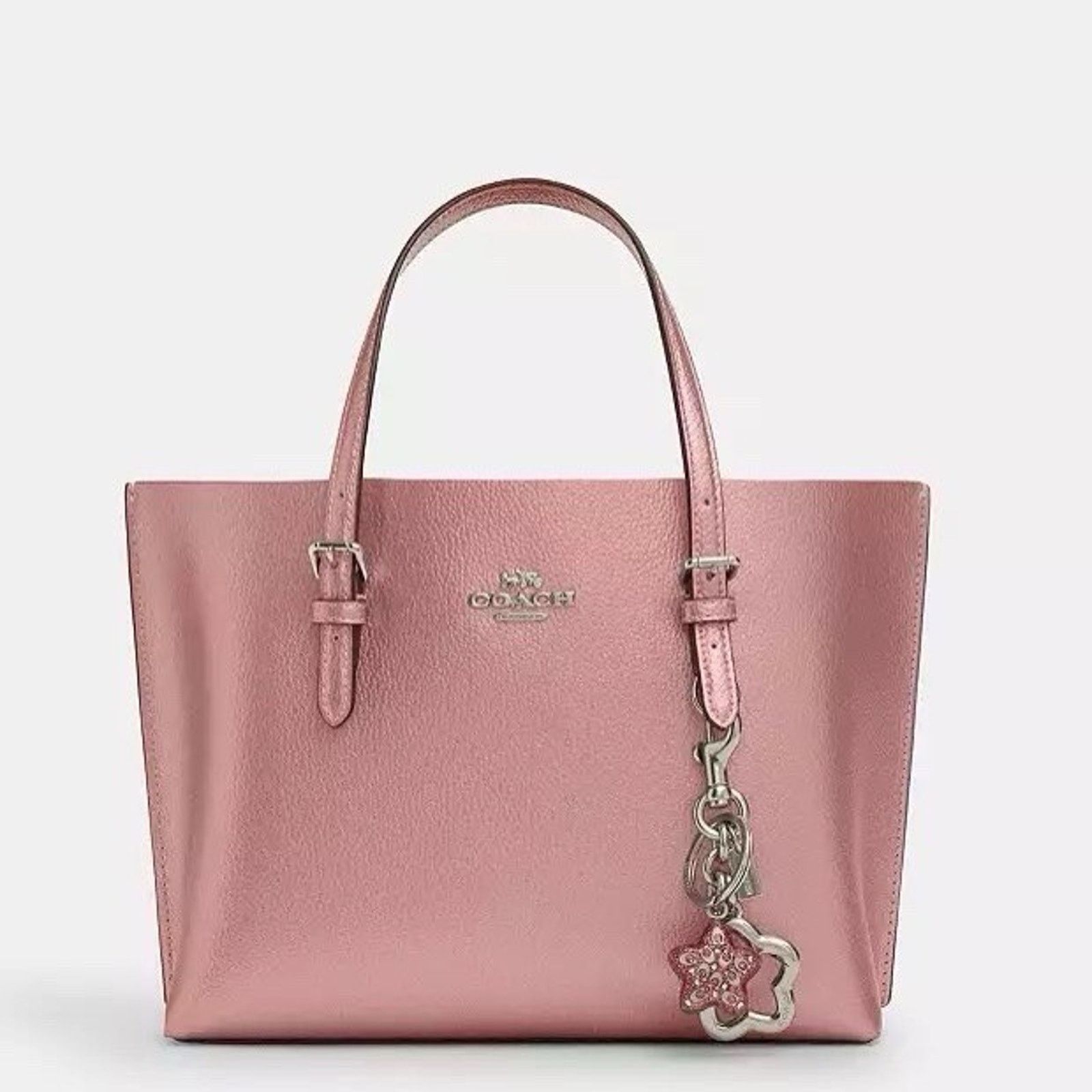 Coach NWT Coach Metal Star Bag Charm Key Ring CW489 Pink Petal Size ONE SIZE - 5 Thumbnail