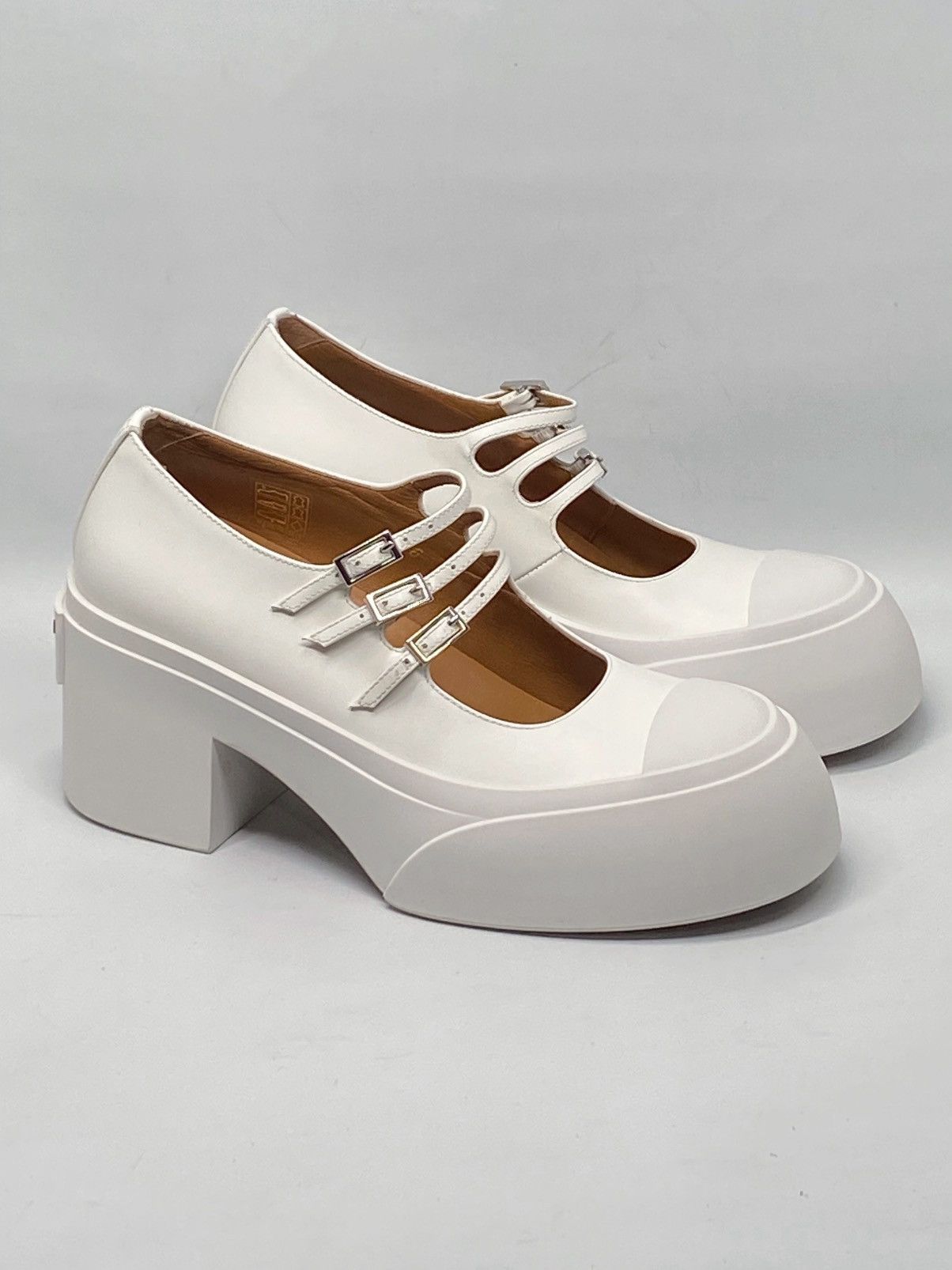 Marni Marni White Pablo Triple-Buckle Mary Jane Heels size 36 Size US 6 / IT 36 - 5 Thumbnail