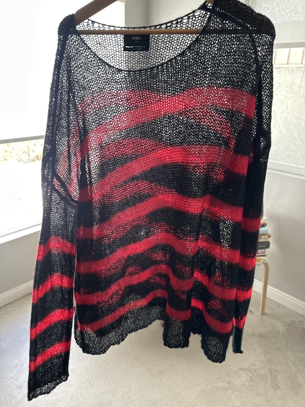 Other UK Black Red Knit | Kurt Cobain | Striped Sweater Size US XL / EU 56 / 4 - 4 Thumbnail