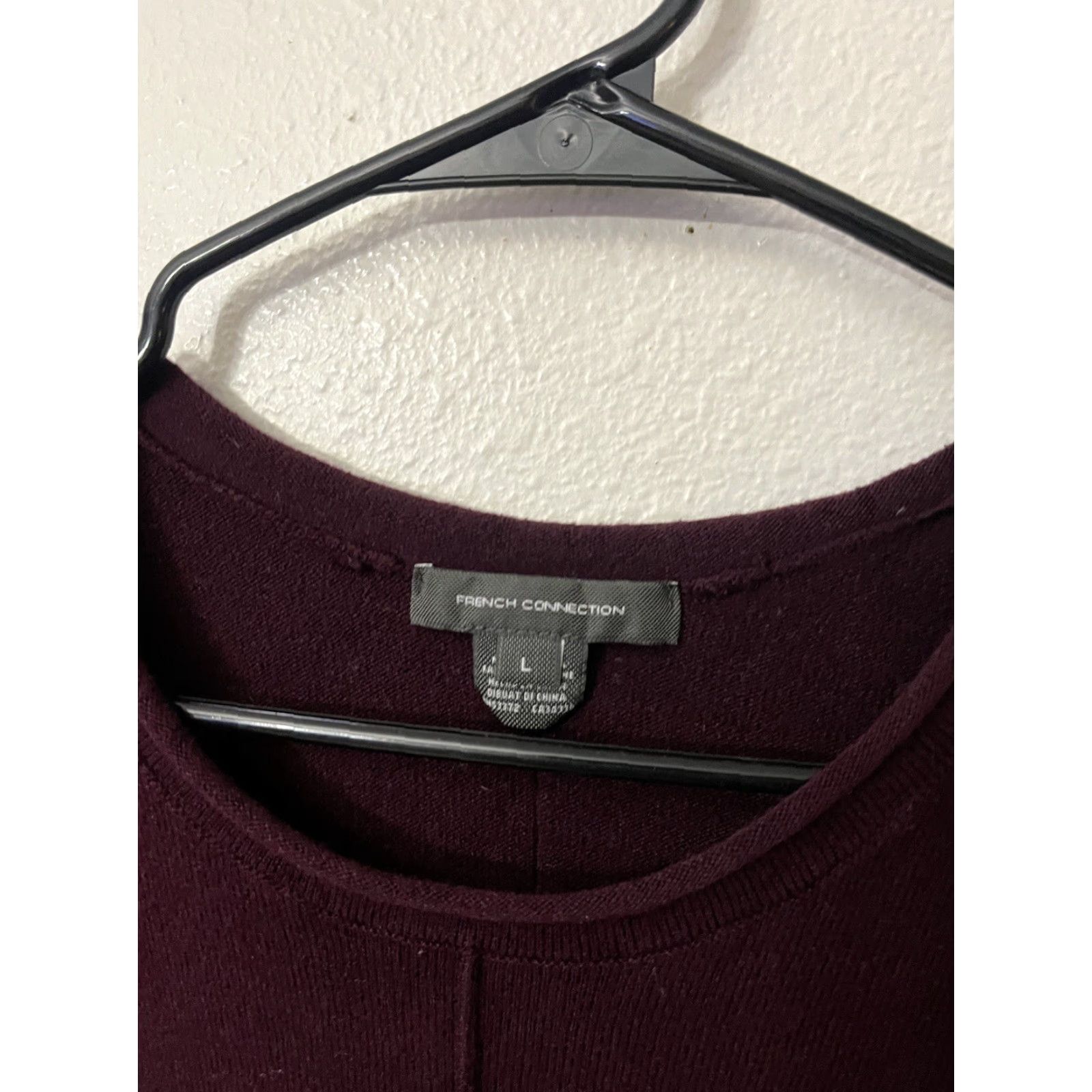 French Connection VINTAGE French Connection Women's Sweater Roll Neck Long Sleeve City Pattern Size L Burgundy All Seasons Size L / US 10 / IT 46 - 3 Thumbnail