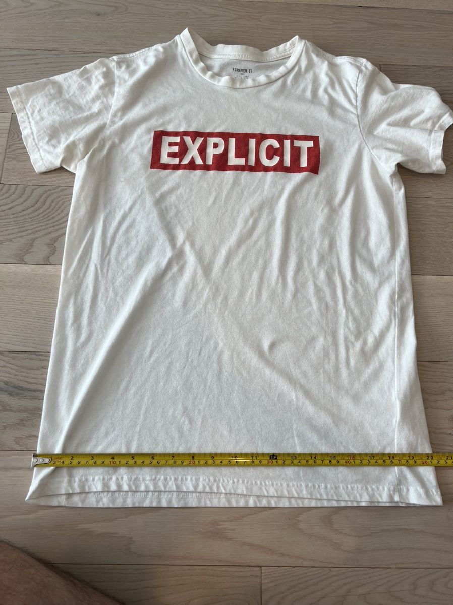 Forever 21 Forever 21 Men White “Explicit” Graphic Tee Size L Size US L / EU 52-54 / 3 - 8 Thumbnail