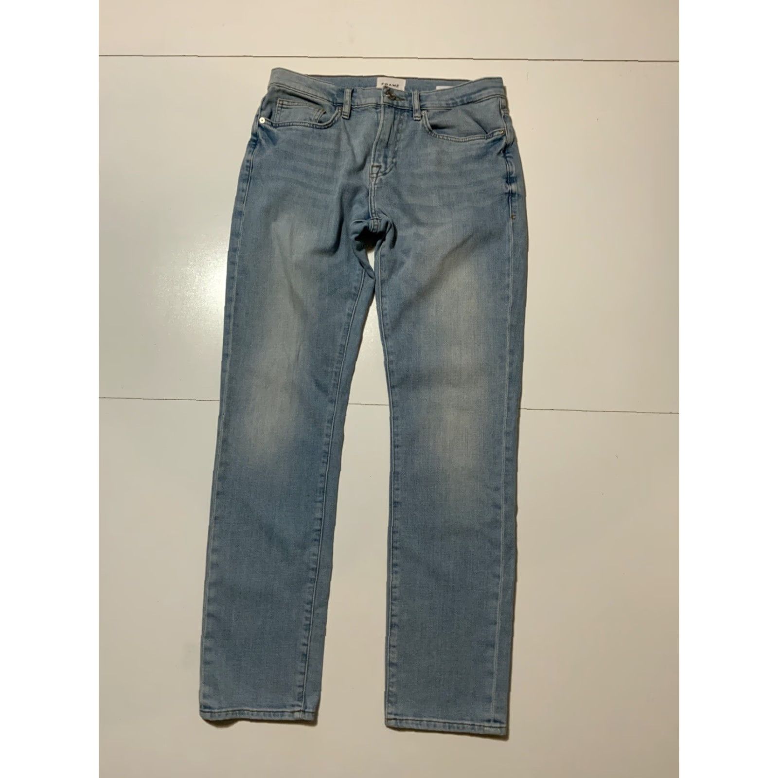 Frame VINTAGE FRAME L’Homme Slim Finn Signature Straight Leg Jeans Men 31 Blue Denim Slimming 33in Inseam Mens Size US 31 - 3 Thumbnail
