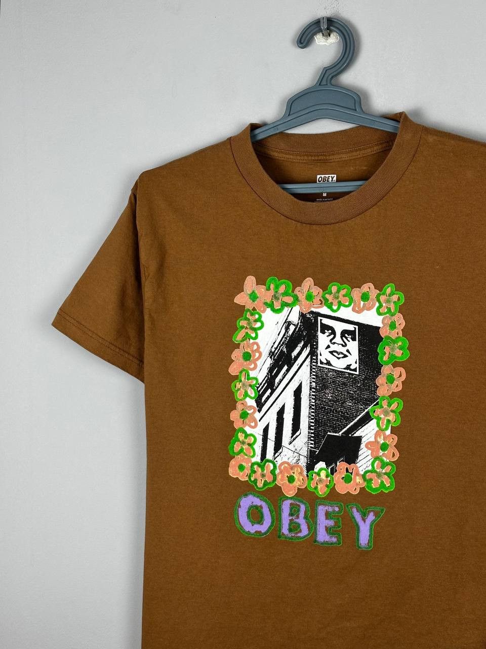 Obey Obey Streetwear Brown Printed T Shirt Size US M / EU 48-50 / 2 - 3 Thumbnail