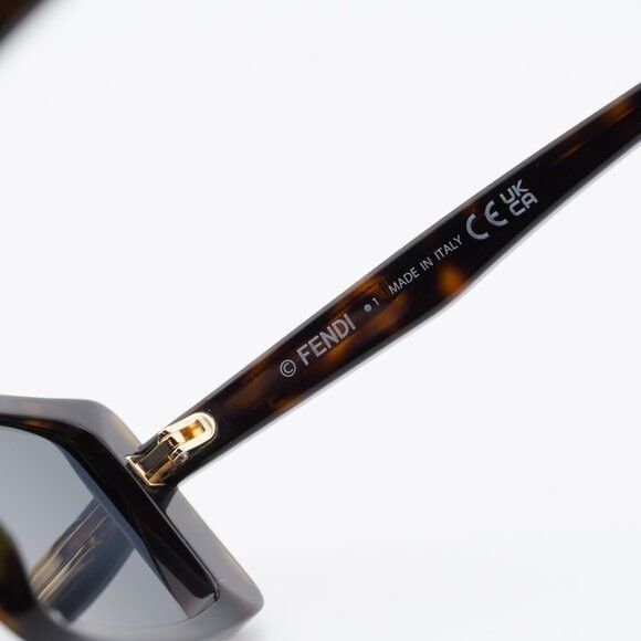 Fendi Fendi FE40164I 52A Sunglasses Havana Rectangle Frame, Grey Size ONE SIZE - 7 Thumbnail