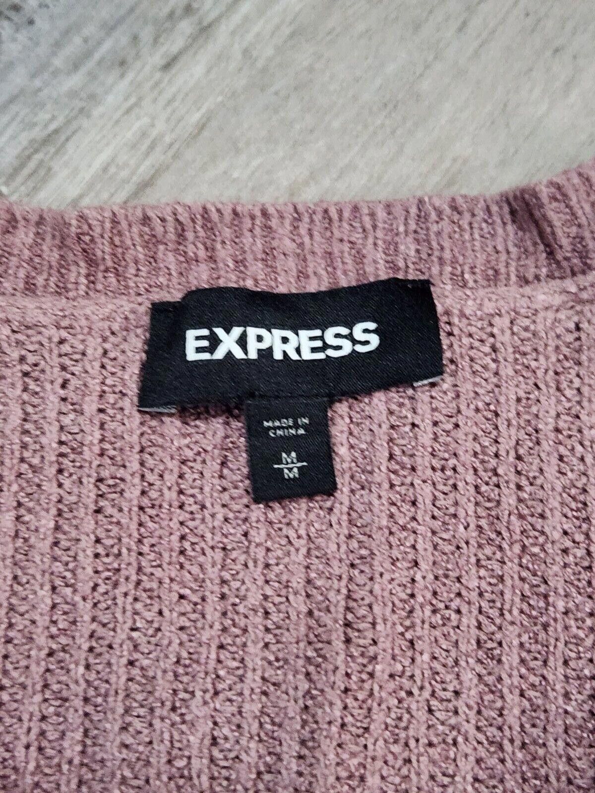 Express Express Sweater Medium Purple Knit 3/4 Sleeves Scoop Size M / US 6-8 / IT 42-44 - 3 Thumbnail