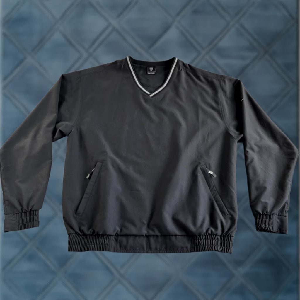 Nike VINTAGE Nike Jacket Mens Large Black Windbreaker Golf Outdoors Pullover Zip Pockets Logo Run Sports Athleisure Casual 90s Mens Size US L / EU 52-54 / 3 - 1 Thumbnail