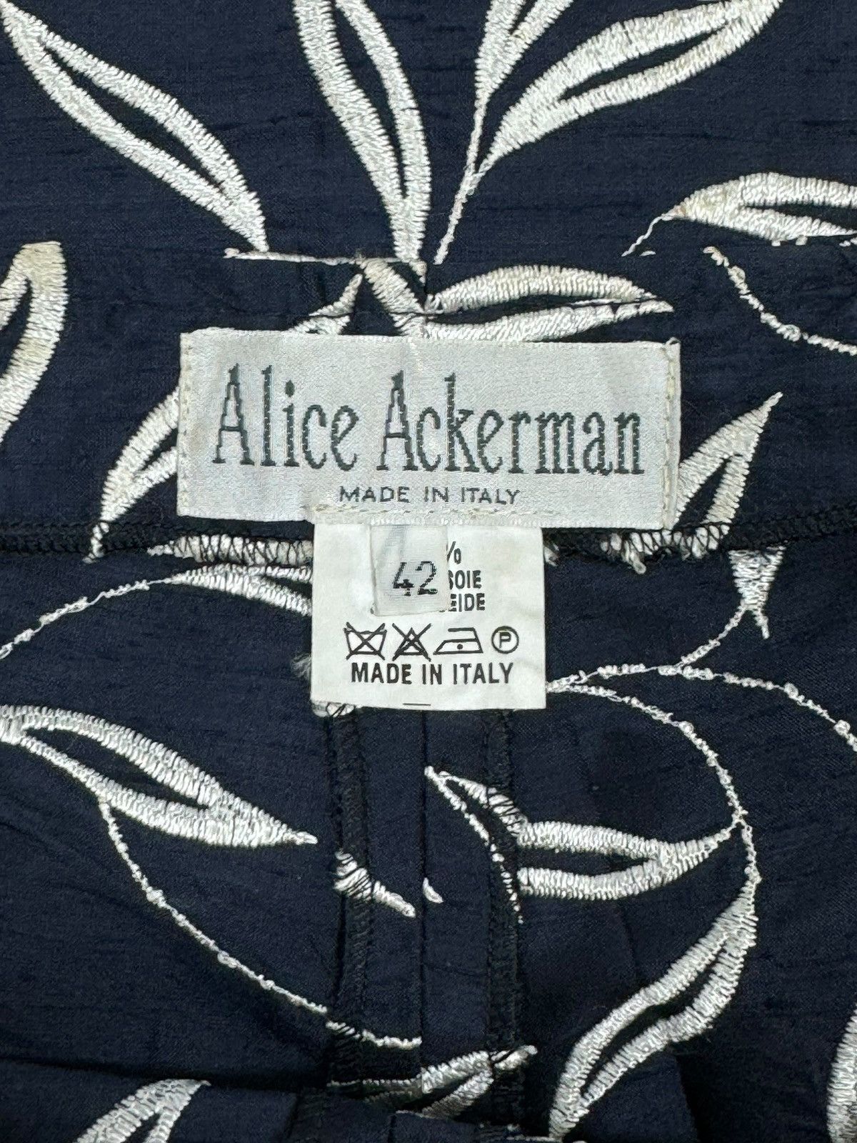 Vintage Alice Ackerman Silk Embroidered Pants size 42 Size 28" / US 6 / IT 42 - 8 Thumbnail