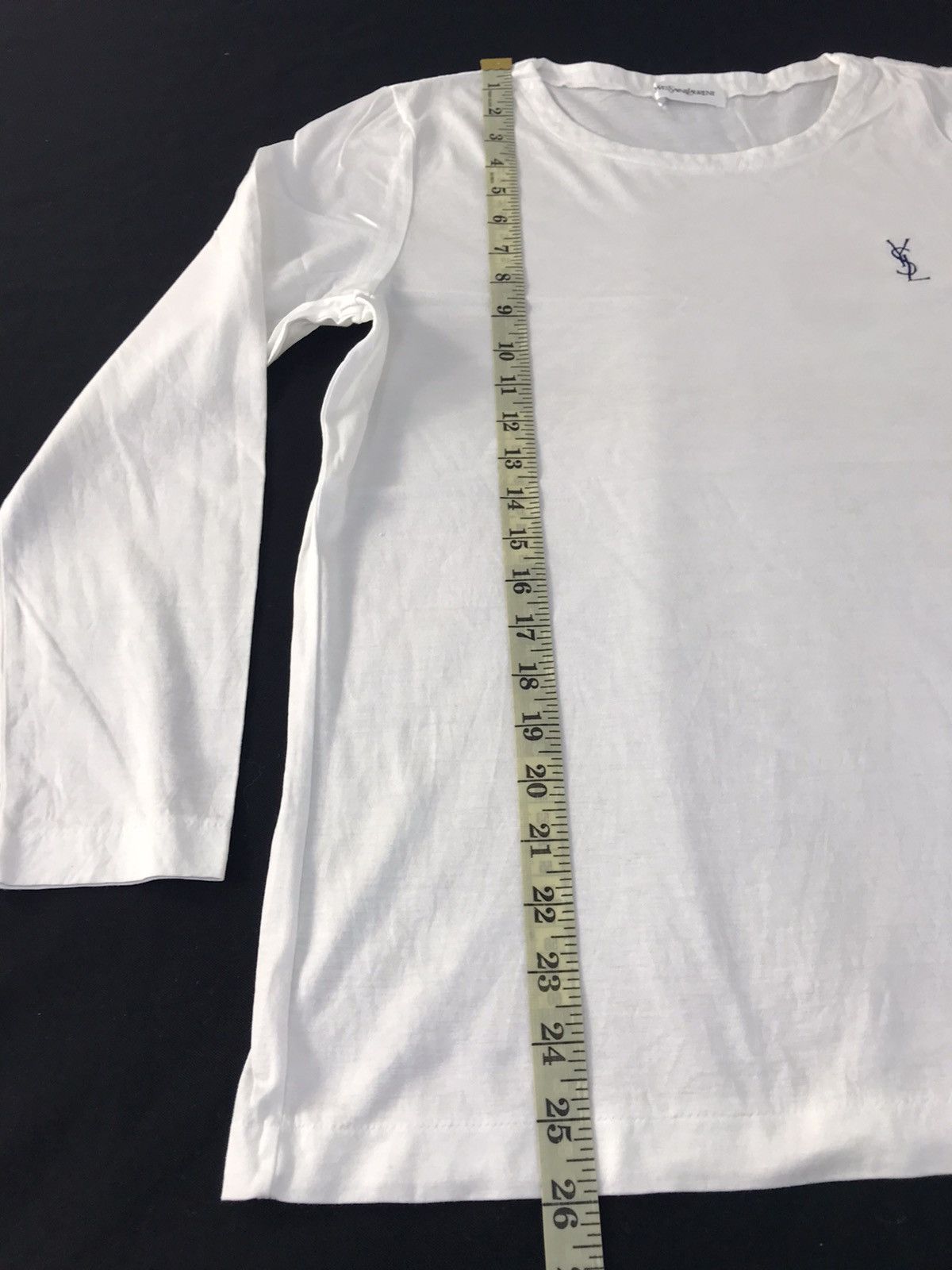 Designer 90s Yves Saint Laurent White Plain Inner Longsleeve Tee Size US M / EU 48-50 / 2 - 9 Thumbnail
