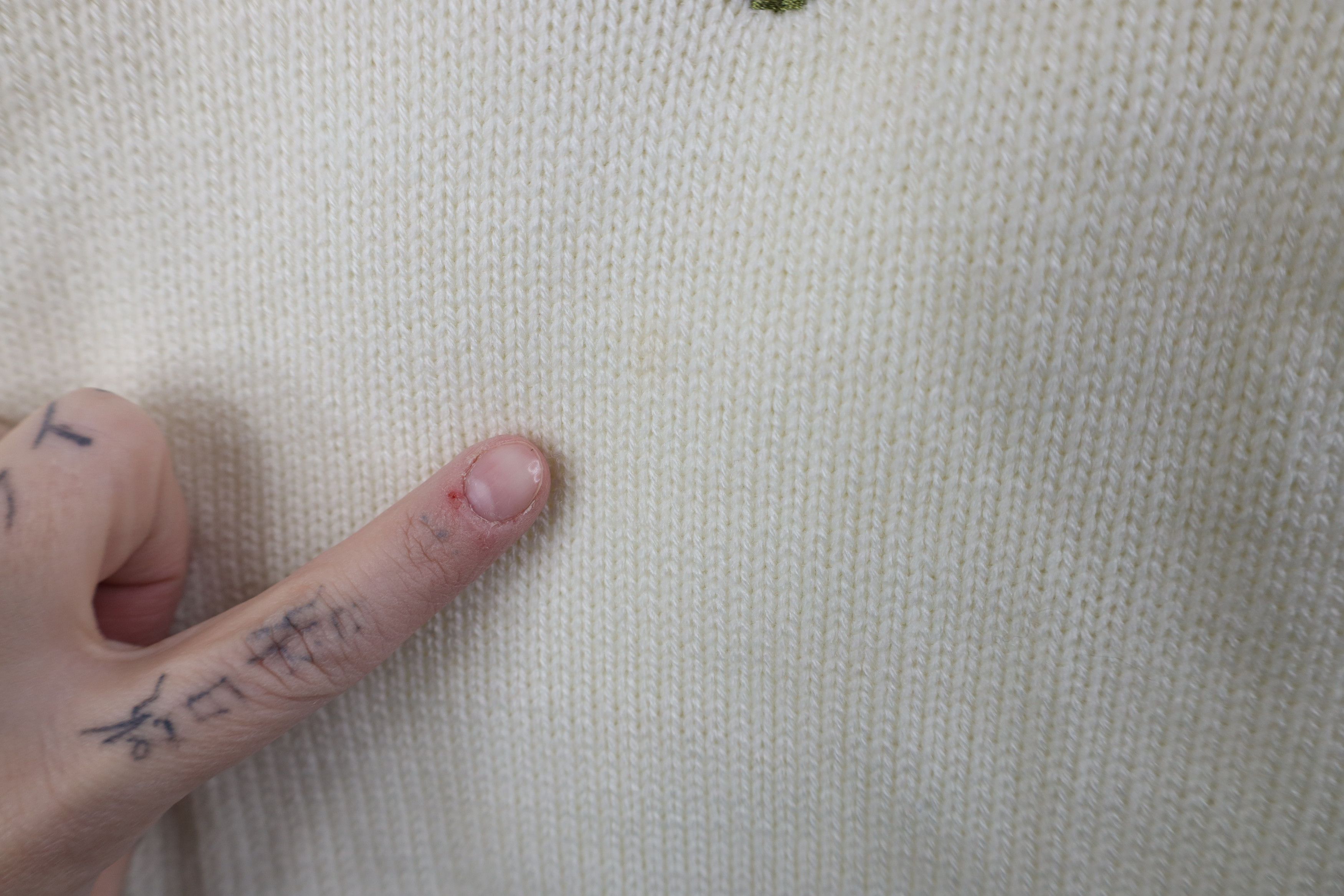 Vintage Vintage 70s Streetwear Knit Short Sleeve Sweater Cream USA Size M / US 6-8 / IT 42-44 - 5 Thumbnail