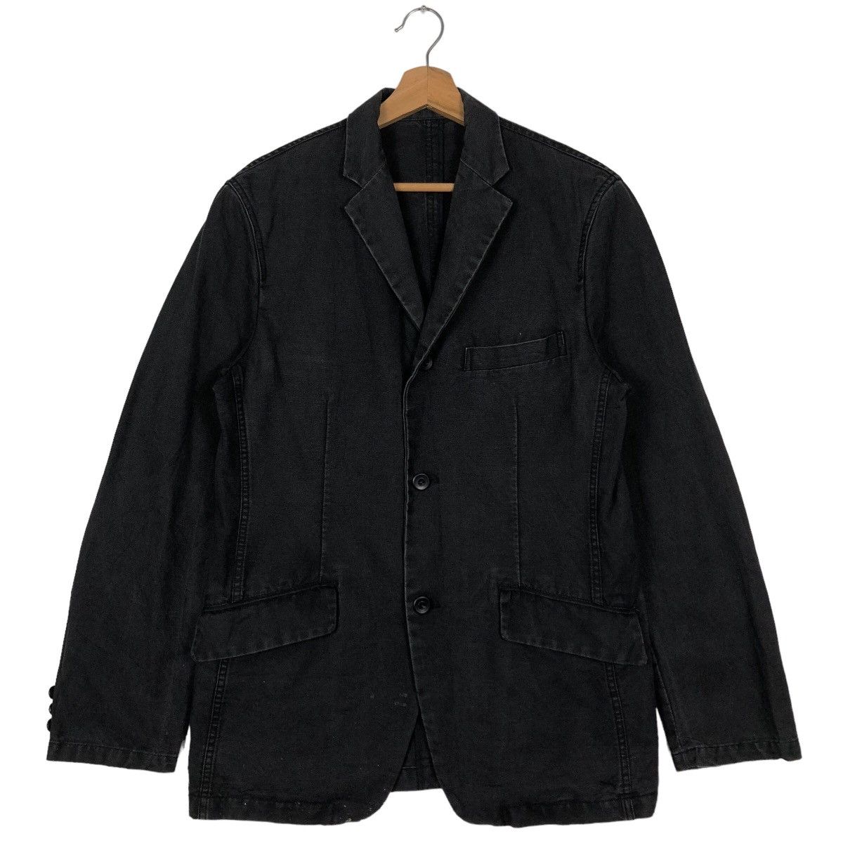 Comme Ca Ism 🔥Iconic Black - Double Breast Chore Hickory Work Jacket Size US L / EU 52-54 / 3 - 1 Thumbnail