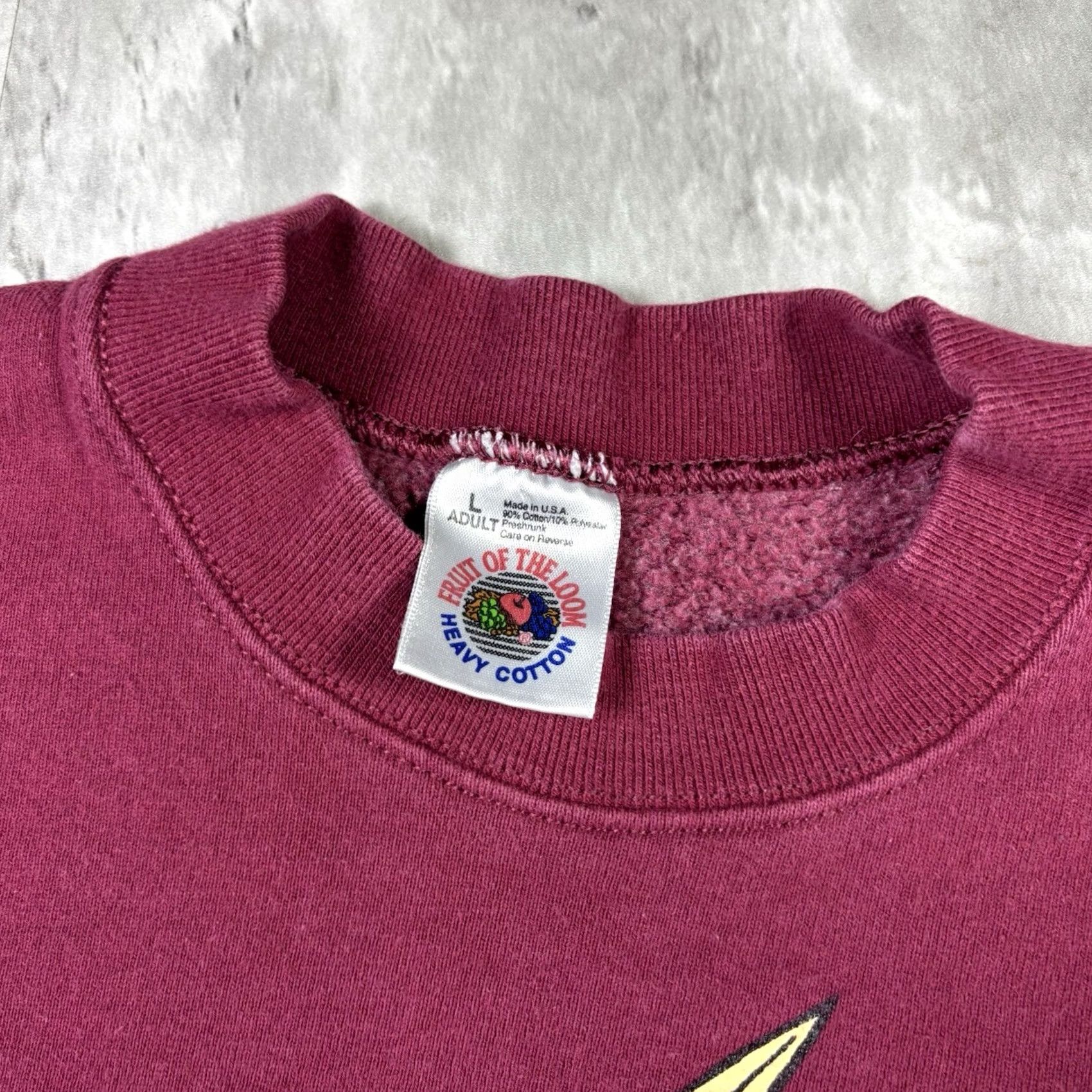 Fruit Of The Loom VINTAGE Penn Brewery Sweatshirt Red 90s Mens Large Cotton Graphic Print Pullover with Angel Pattern Penn Dark Lager Beer Promo Size US L / EU 52-54 / 3 - 5 Thumbnail